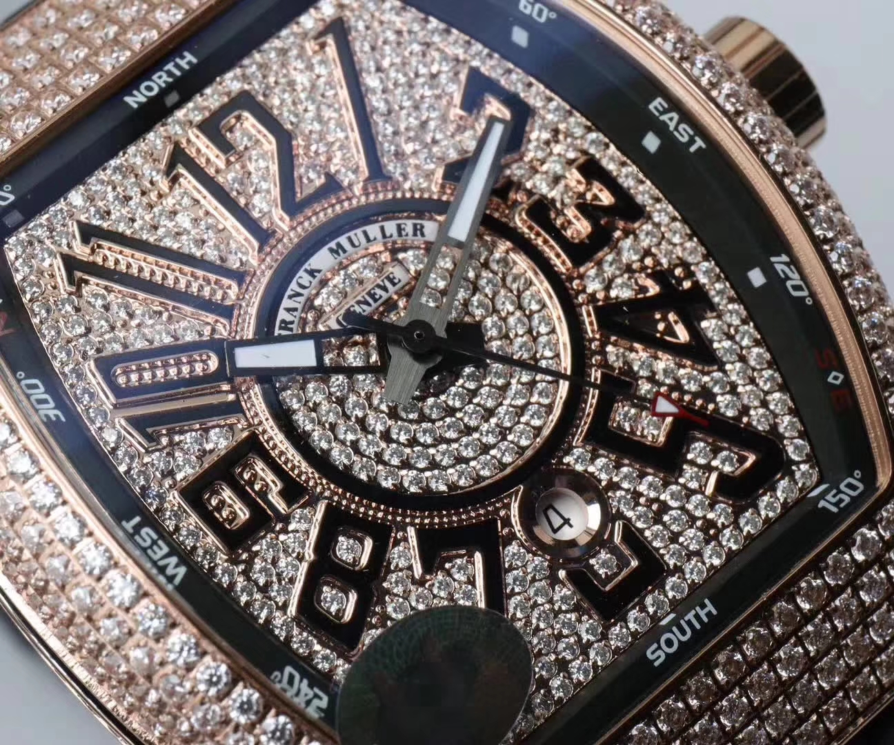 【FM一比一超A高仿手表】法兰克穆勒VANGUARD系列Vanguard Lady 白金钻石腕錶腕表 / 法穆兰FL013