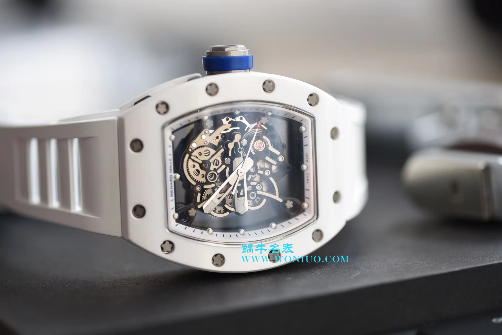 【KV一比一超A高仿手表】理查德.米勒RICHARD MILLE男士系列RM 055白陶瓷白面橡胶带新款腕表 / RM 055D