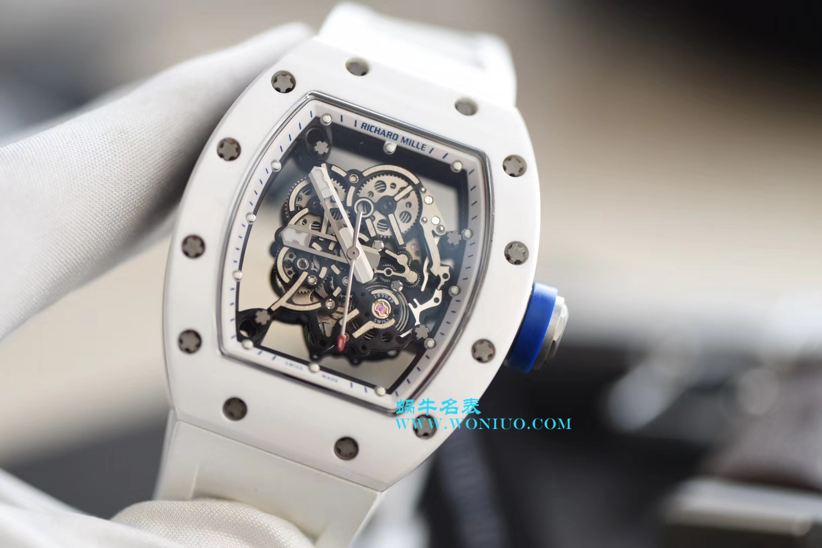 【KV一比一超A高仿手表】理查德.米勒RICHARD MILLE男士系列RM 055白陶瓷白面橡胶带新款腕表 / RM 055D