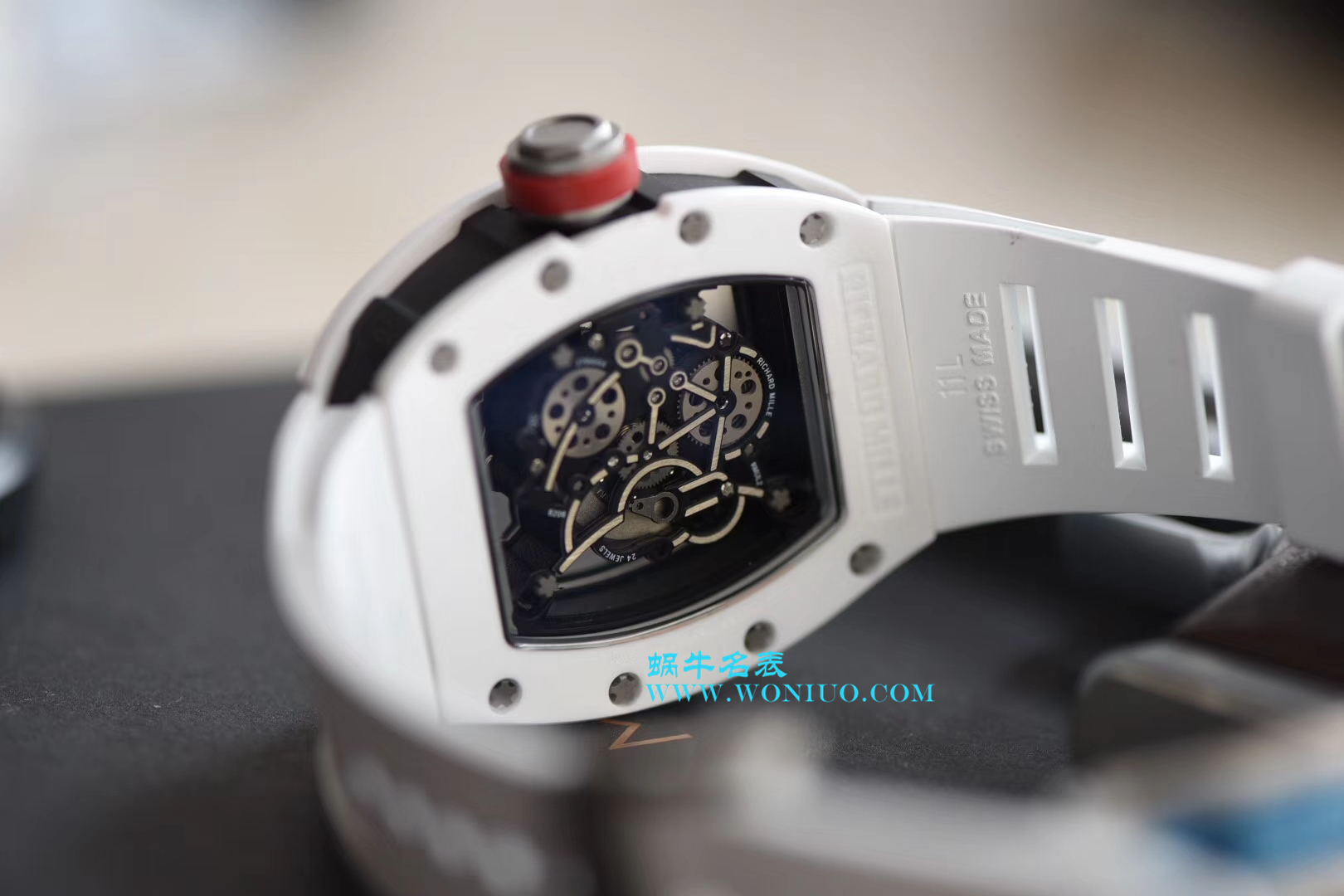 【KV一比一超A高仿手表】理查德.米勒RICHARD MILLE男士系列RM 055白陶瓷白面橡胶带新款腕表 / RM 055D