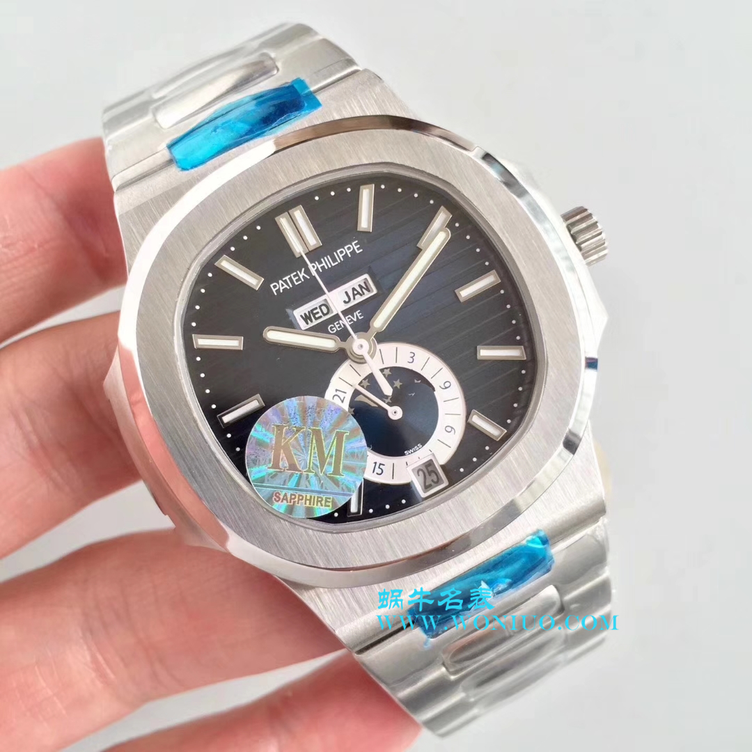 【KM一比一超A高精仿手表】百达翡丽运动系列鹦鹉螺月相5726/1A腕表 / BDBE199