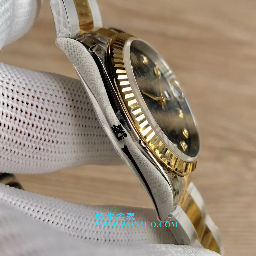 【DJ一比一超高仿手表】劳力士36日志型系列116233、116203、116233黑盘镶钻蚝式表带腕表 / R069