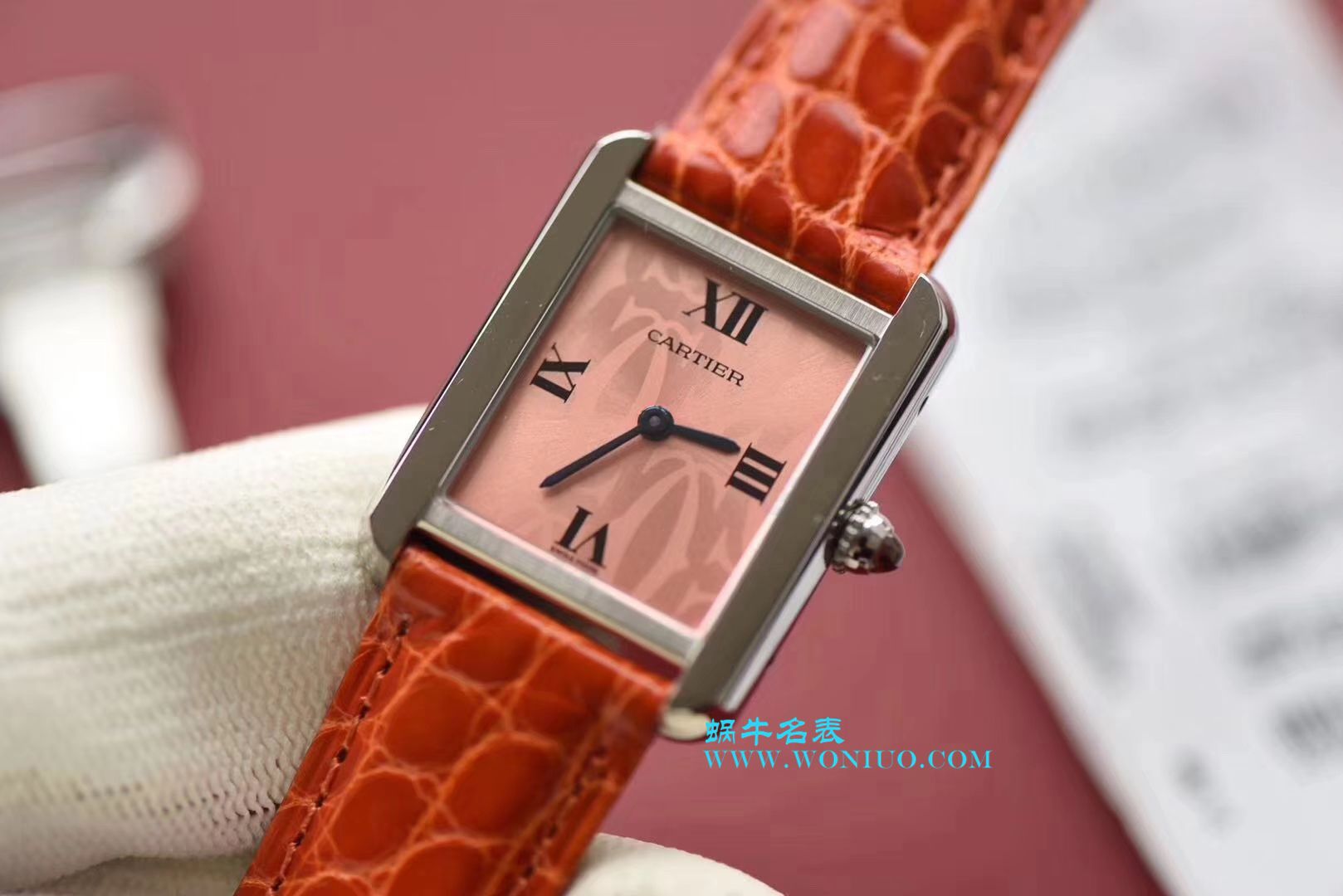 【独家视频测评K11厂一比一超A高仿手表】卡地亚坦克系列 W5200000 粉面女士石英腕表 / KAD008