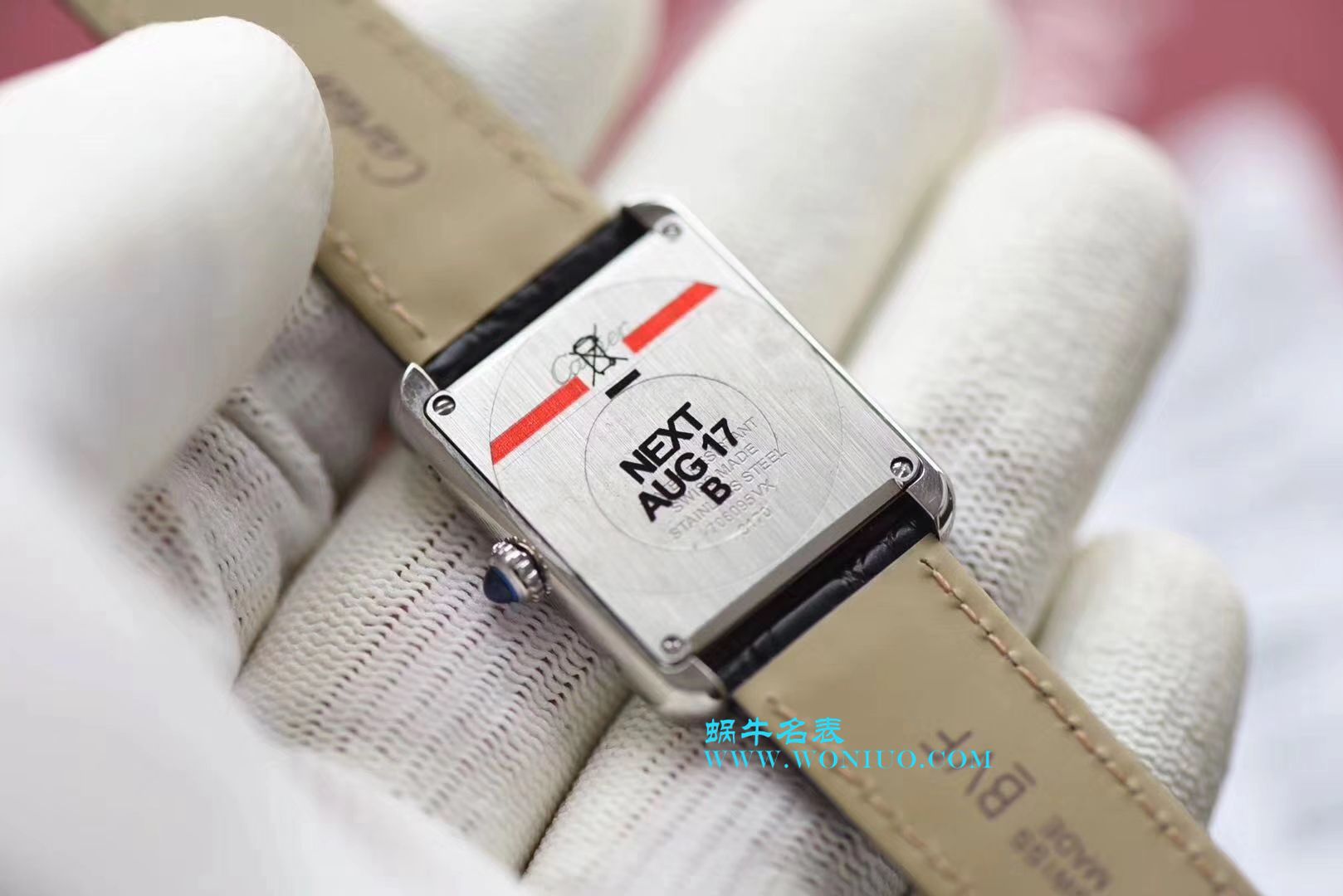 【独家视频测评K11厂一比一超A高仿手表】卡地亚坦克系列 W5200000 粉面女士石英腕表 / KAD008