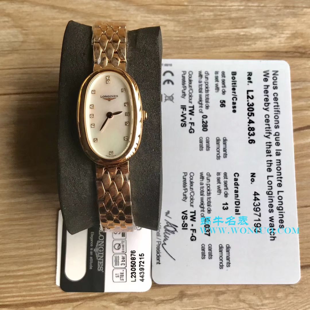 【视频评测KZ台湾厂超A高精仿手表】浪琴优雅圆舞曲系列L2.305.4.87.6女士石英腕表 / LAC043
