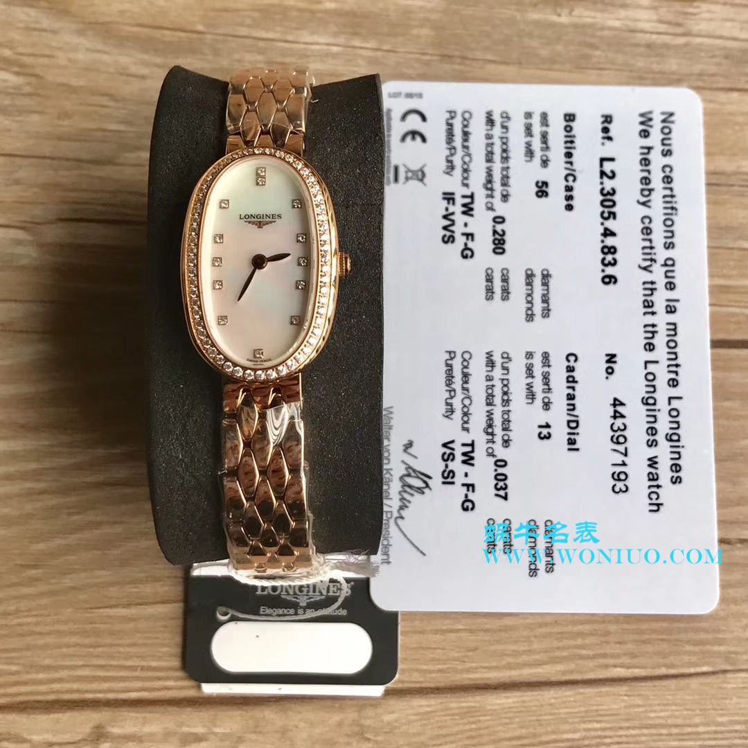 【视频评测KZ台湾厂超A高精仿手表】浪琴优雅圆舞曲系列L2.305.4.87.6女士石英腕表 / LAC043