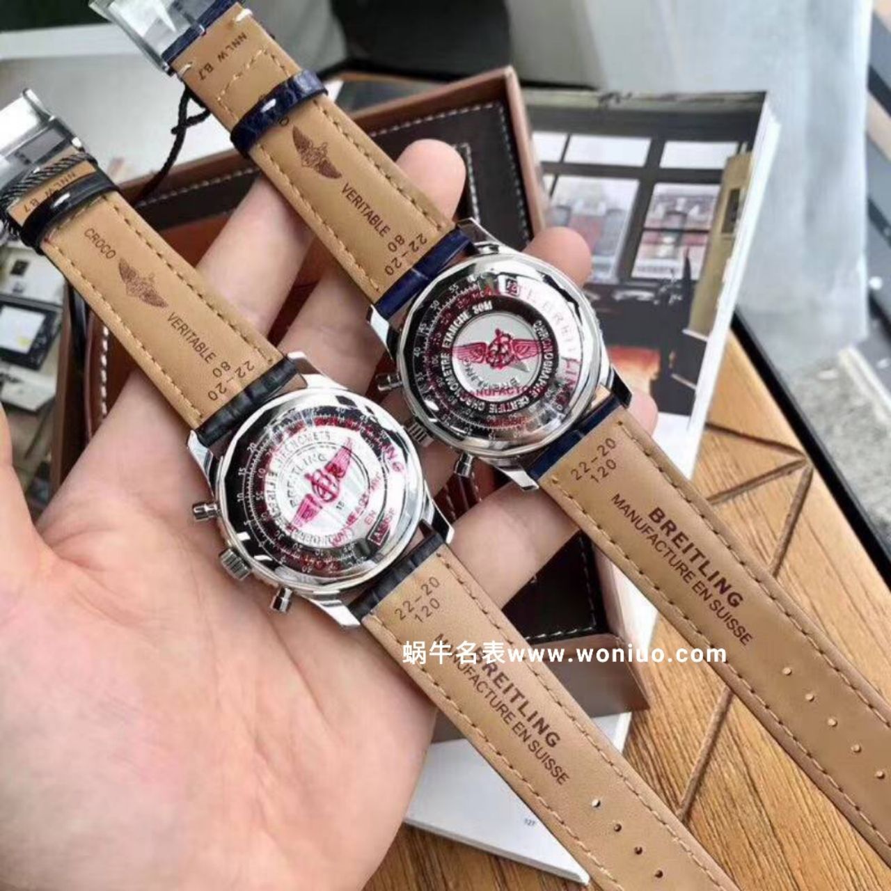 款堪称百年经典！百年灵航空计时原单货蓝面+黑面+皮带+钢带A1332412|C942|451A / BL083