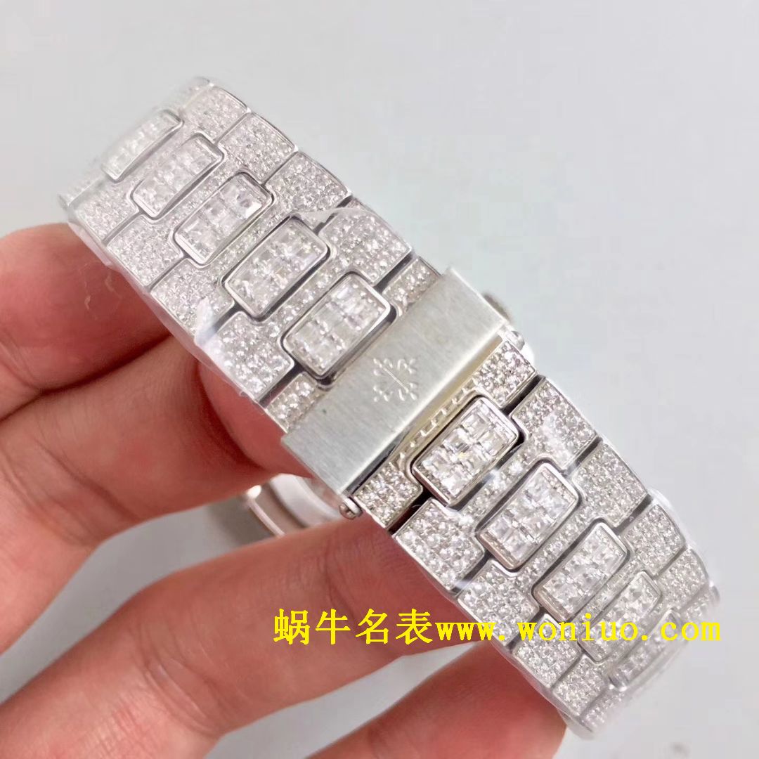 DM新品 百达翡丽复刻高仿满天星 方钻 运动系列鹦鹉螺5719/1G-001 / BD225