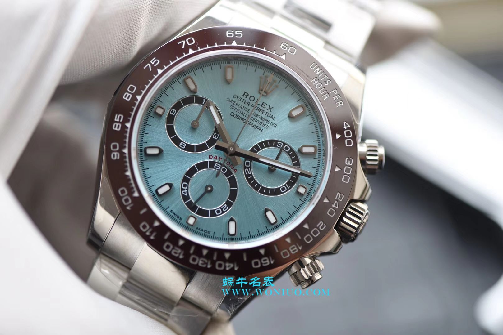 【N厂一比一超A高仿手表】劳力士宇宙计型迪通拿系列116506-78596冰蓝盘棕面计时外圈腕表 / R236