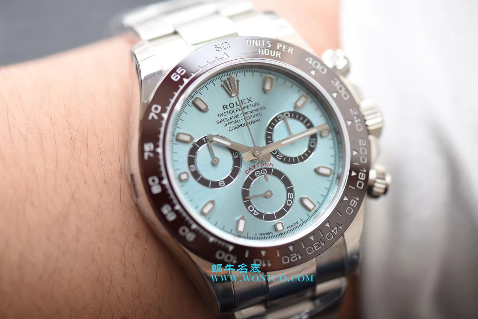 【N厂一比一超A高仿手表】劳力士宇宙计型迪通拿系列116506-78596冰蓝盘棕面计时外圈腕表 / R236