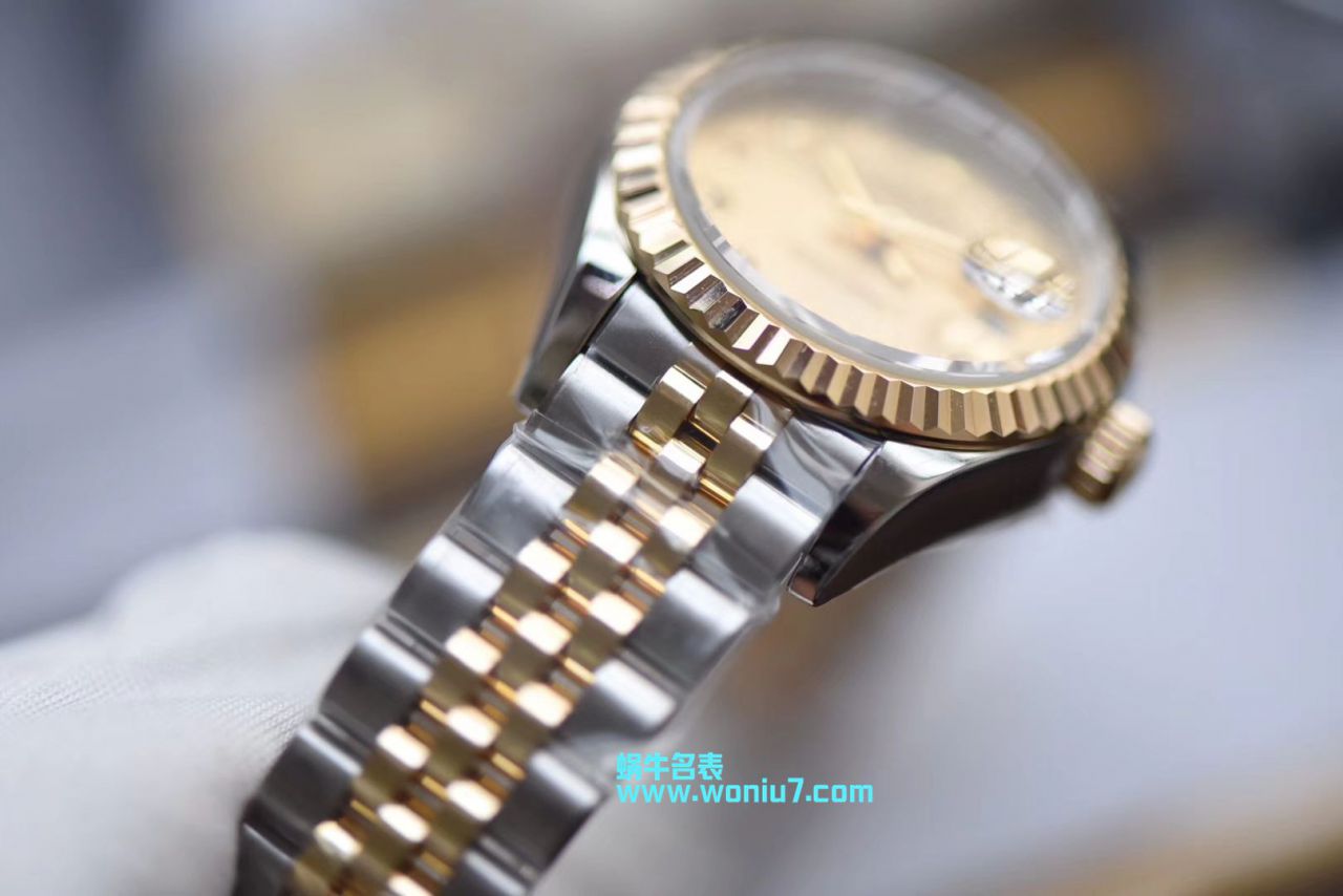 【包金款】劳力士女装日志型复刻高仿179173（条钉）279173（钻钉）香槟面腕表 / R250