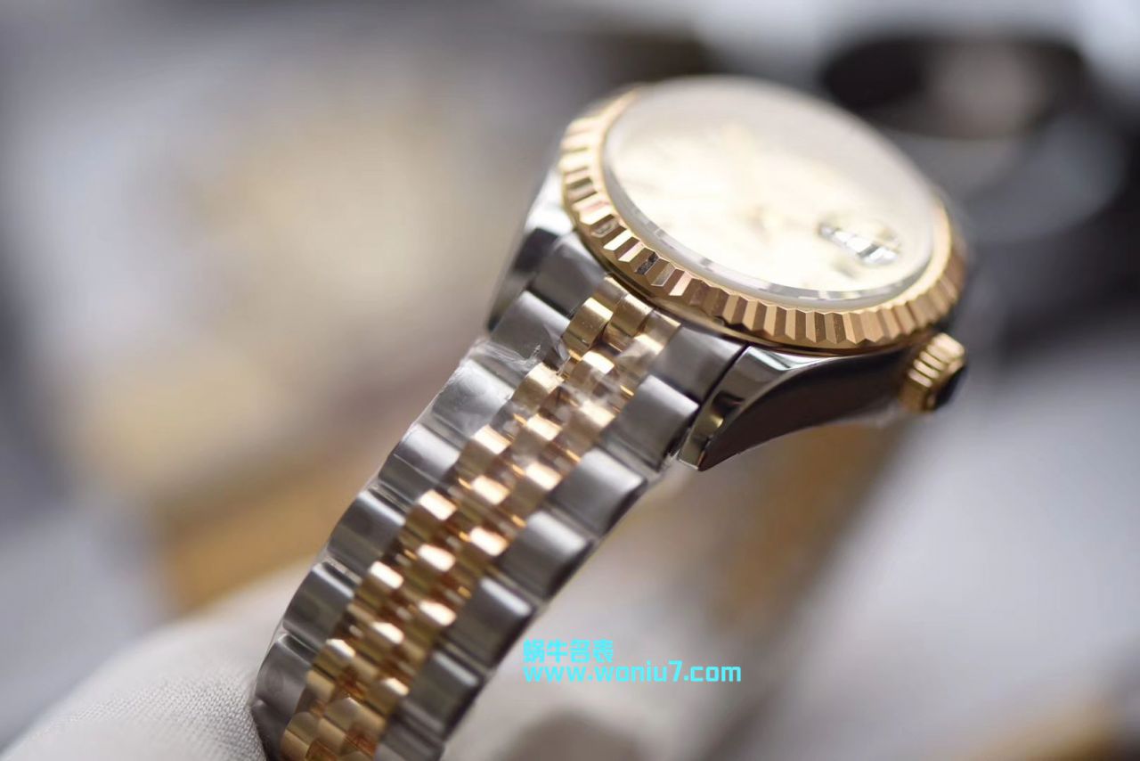 【包金款】劳力士女装日志型复刻高仿179173（条钉）279173（钻钉）香槟面腕表 / R250