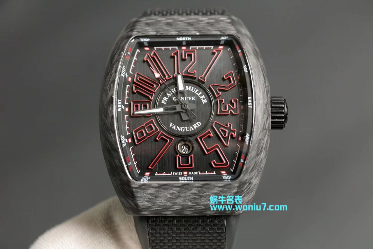 法穆兰FRANCK MULLER复刻高仿再创新作V45在夜幕低垂之时，Vanguard Carbon  fibre 展现充满未来感的外型，令人耳目一新 / FL026