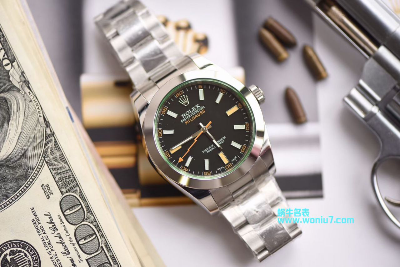 【DJ一比一超A顶级克隆高仿手表】劳力士MILGAUSS系列116400-GV-72400黑盘腕表(绿玻璃闪电) / R247