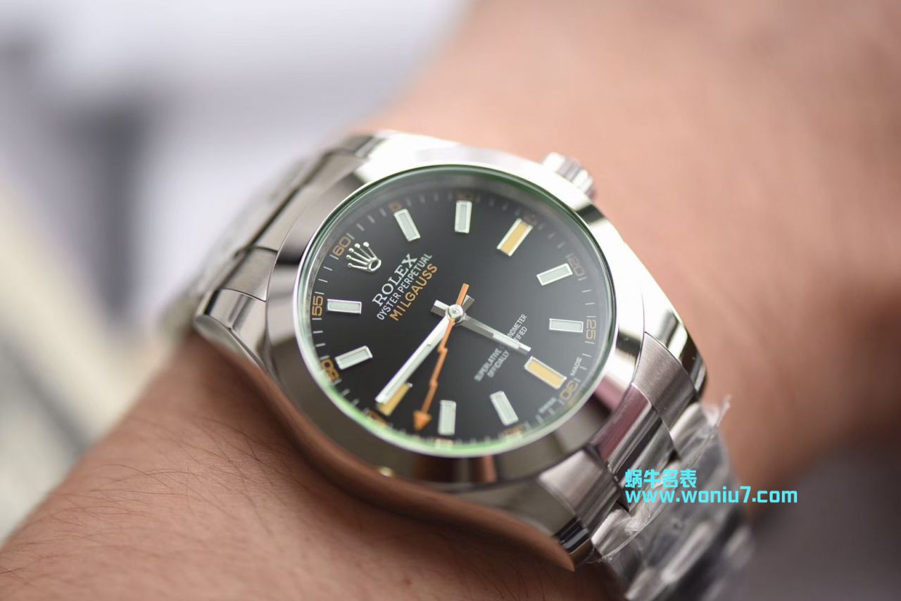 【DJ一比一超A顶级克隆高仿手表】劳力士MILGAUSS系列116400-GV-72400黑盘腕表(绿玻璃闪电) / R247
