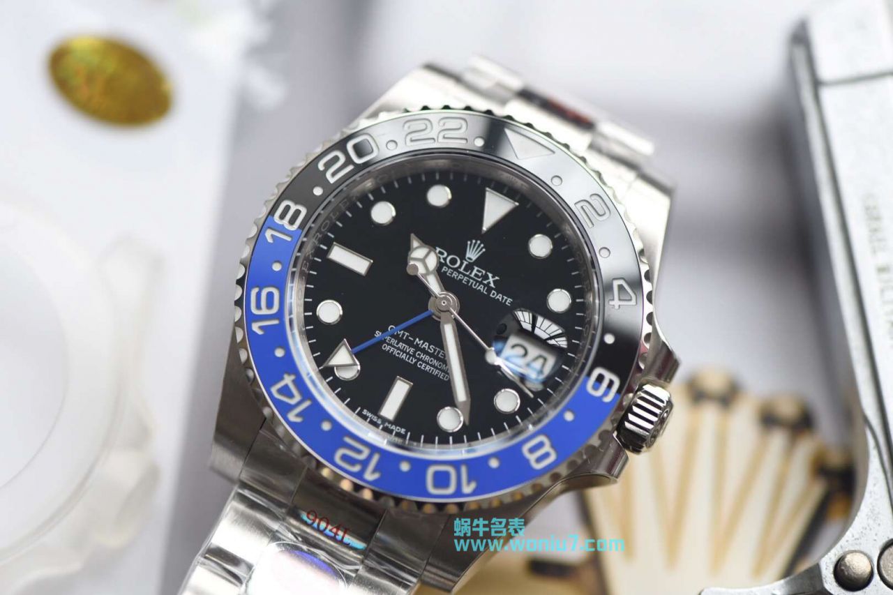【N厂一比一超A高仿手表】N 厂V9版本904L精钢蓝黑圈劳力士格林尼治二代GMT116710BLNR-78200腕表 / R256