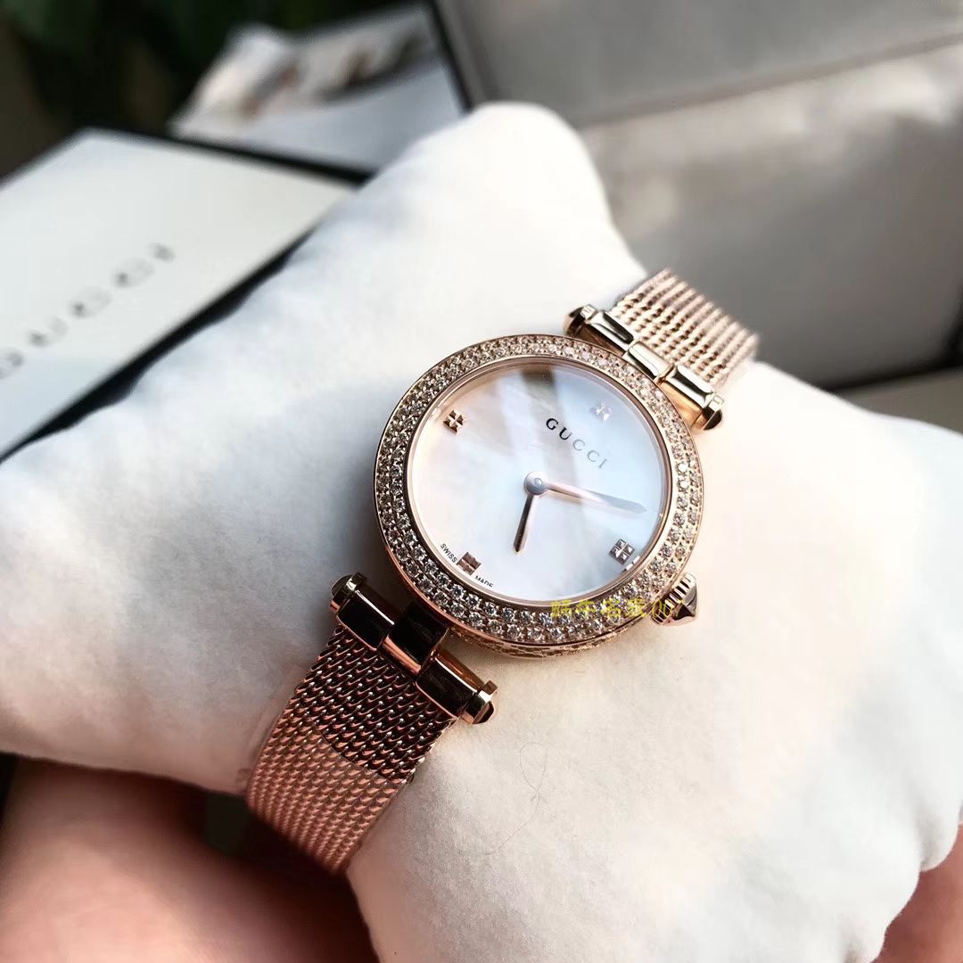 爆款硬货，全网独家！Gucci古驰双排钻钻镂空款女表【原单】 / GUCCI KK16