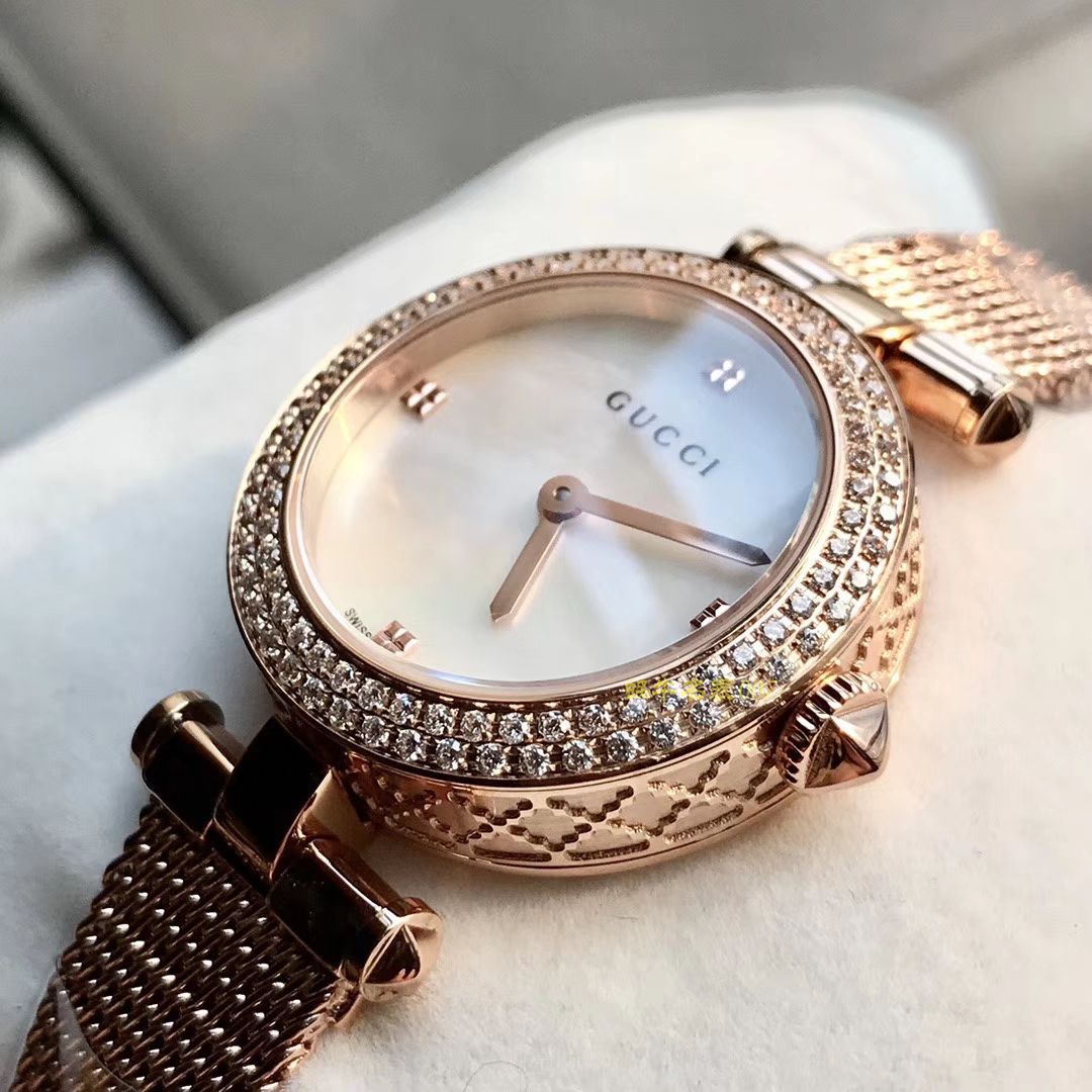 爆款硬货，全网独家！Gucci古驰双排钻钻镂空款女表【原单】 / GUCCI KK16