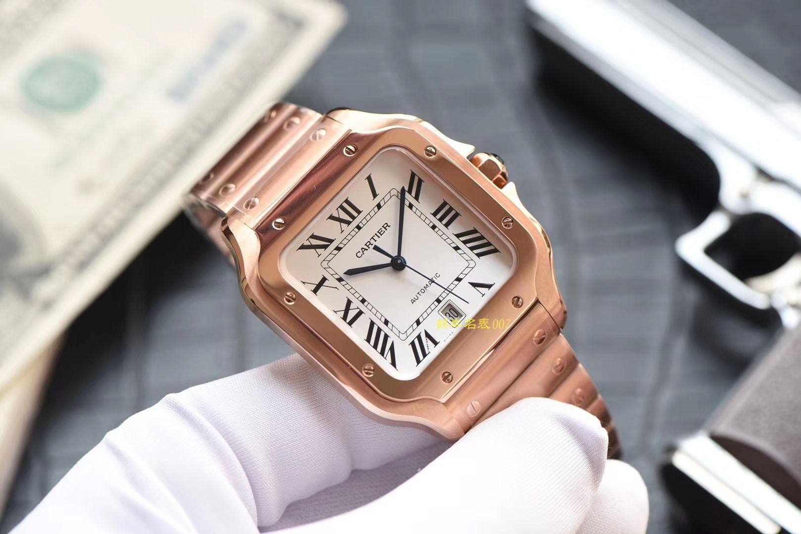 卡地亚山度士系列WGSA0007（大号）腕表【KOR一比一高精仿手表】 / K196
