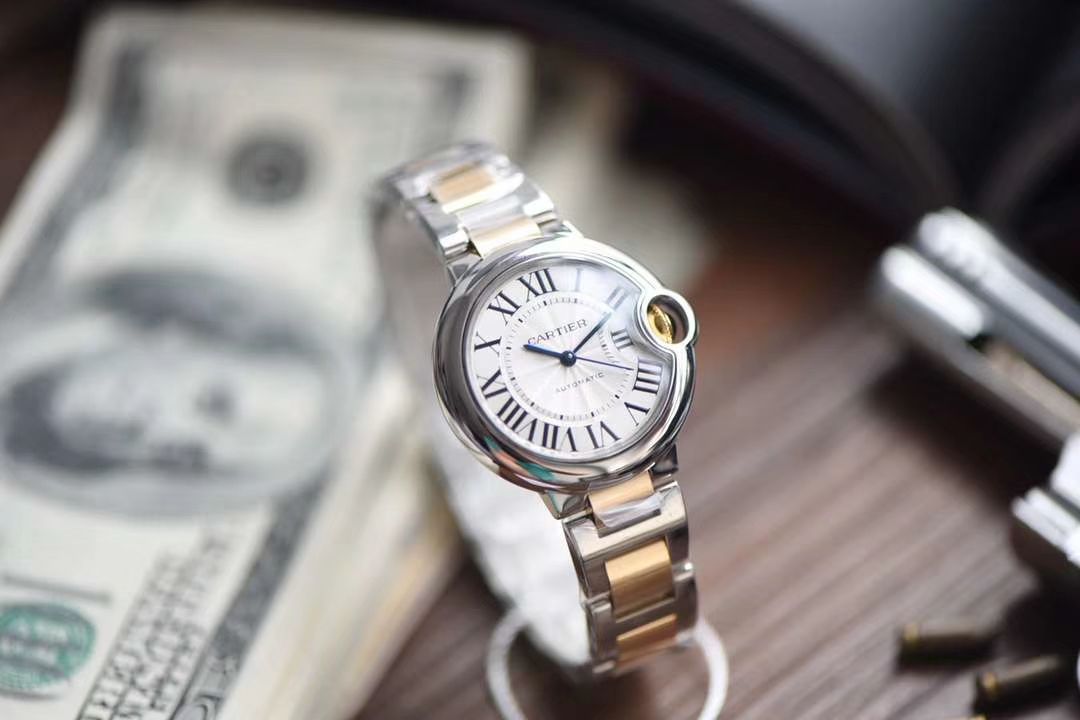 卡地亚蓝气球系列W2BB0002腕表33毫米【V9一比一高精仿女表】V9厂18K包金蓝气球间金款 / K202