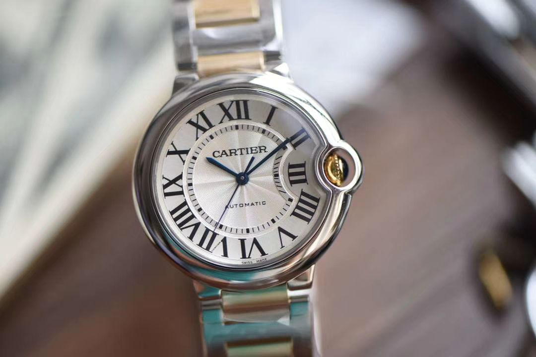 卡地亚蓝气球系列W6920047腕表女装36毫米【V9顶级复刻高仿手表】V9厂18K包金蓝气球间金款 / K203