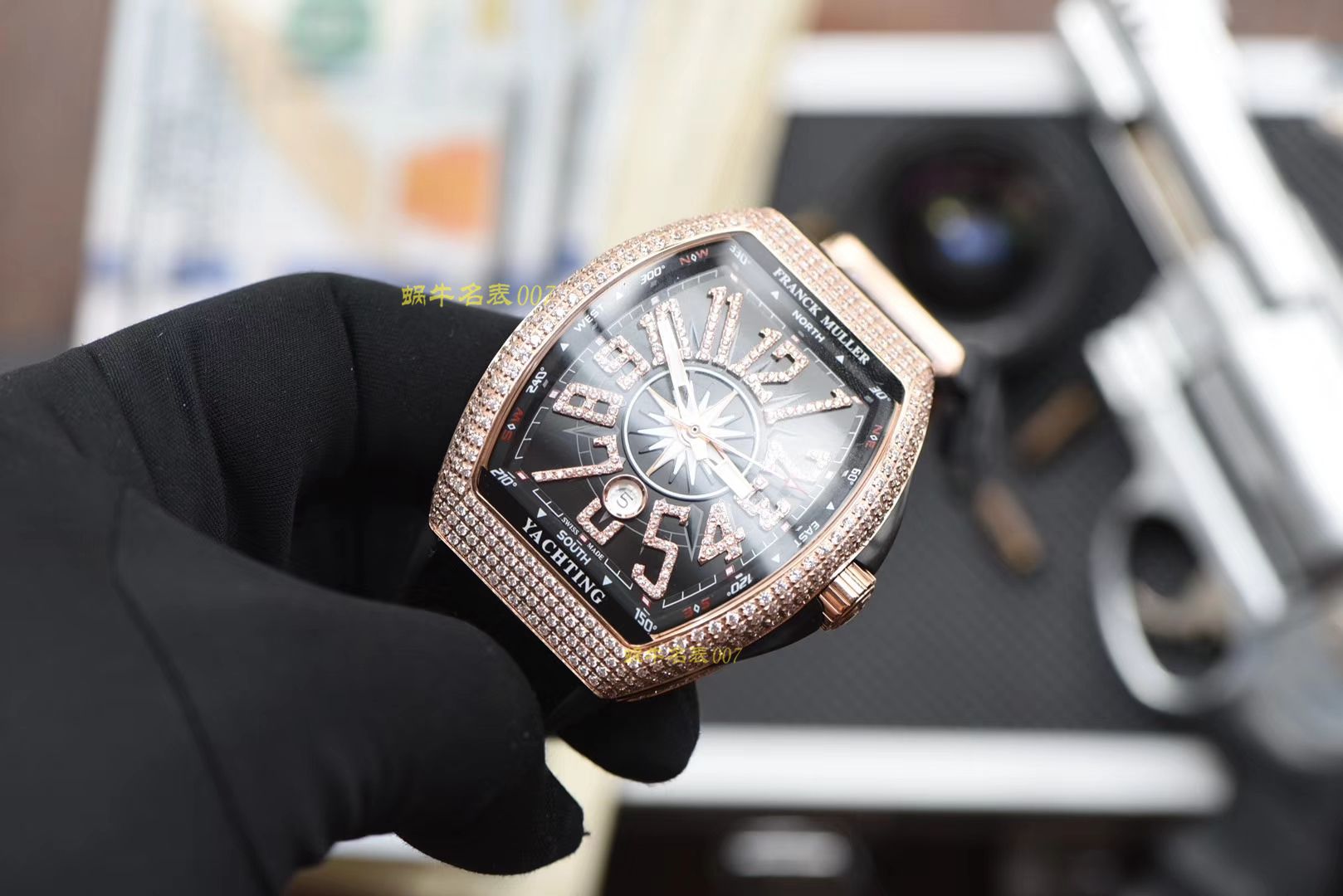 【ABS一比一超A高精仿Franck Muller】法穆兰MEN'S COLLECTION系列V 45满钻腕表 / FL033