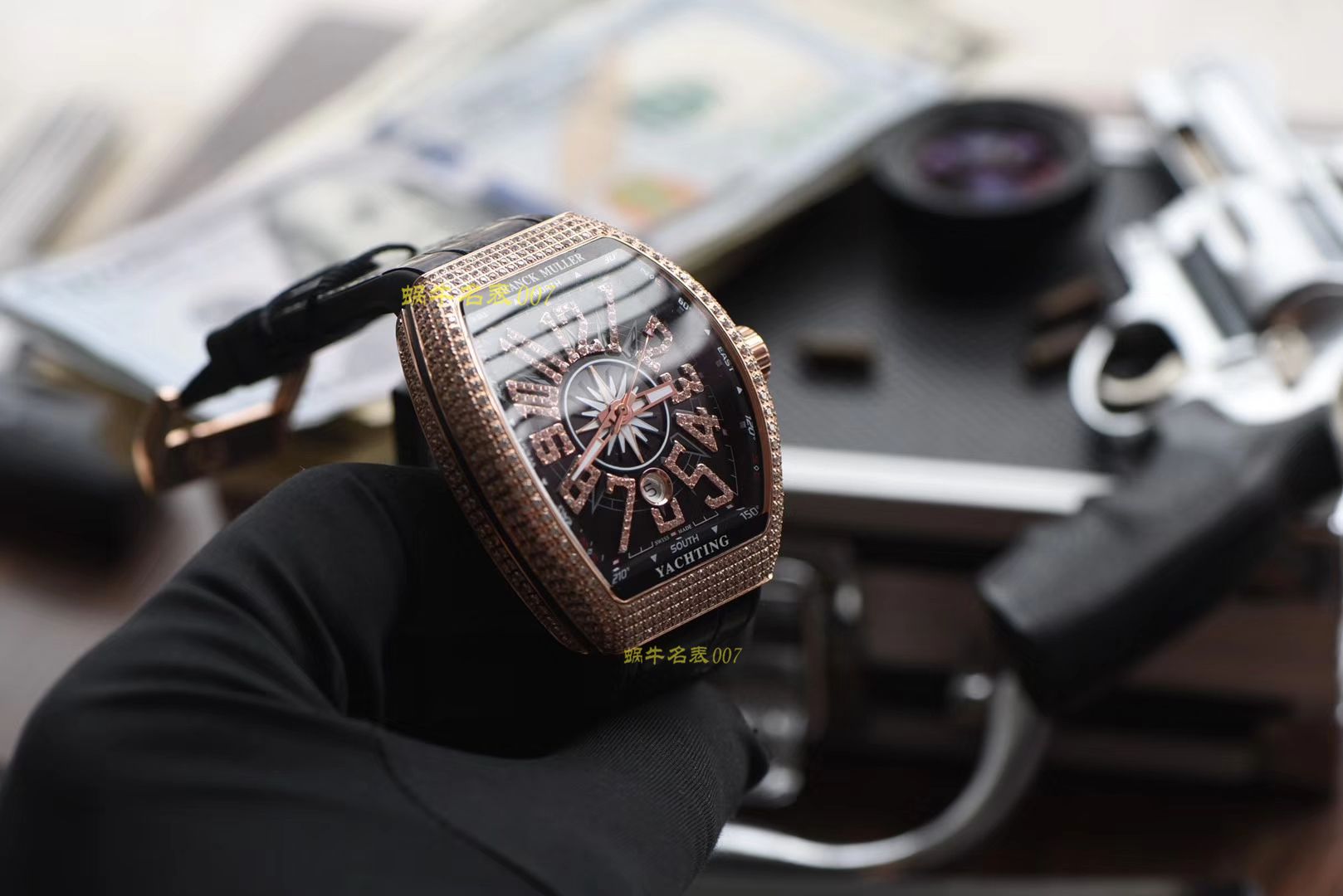 【ABS一比一超A高精仿Franck Muller】法穆兰MEN'S COLLECTION系列V 45满钻腕表 / FL033