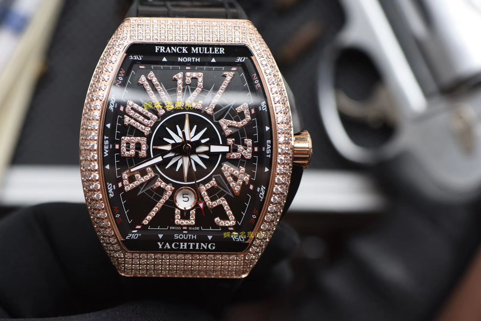 【ABS一比一超A高精仿Franck Muller】法穆兰MEN'S COLLECTION系列V 45满钻腕表 / FL033