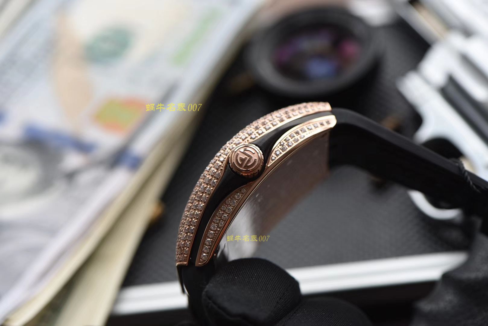 【ABS一比一超A高精仿Franck Muller】法穆兰MEN'S COLLECTION系列V 45满钻腕表 / FL033