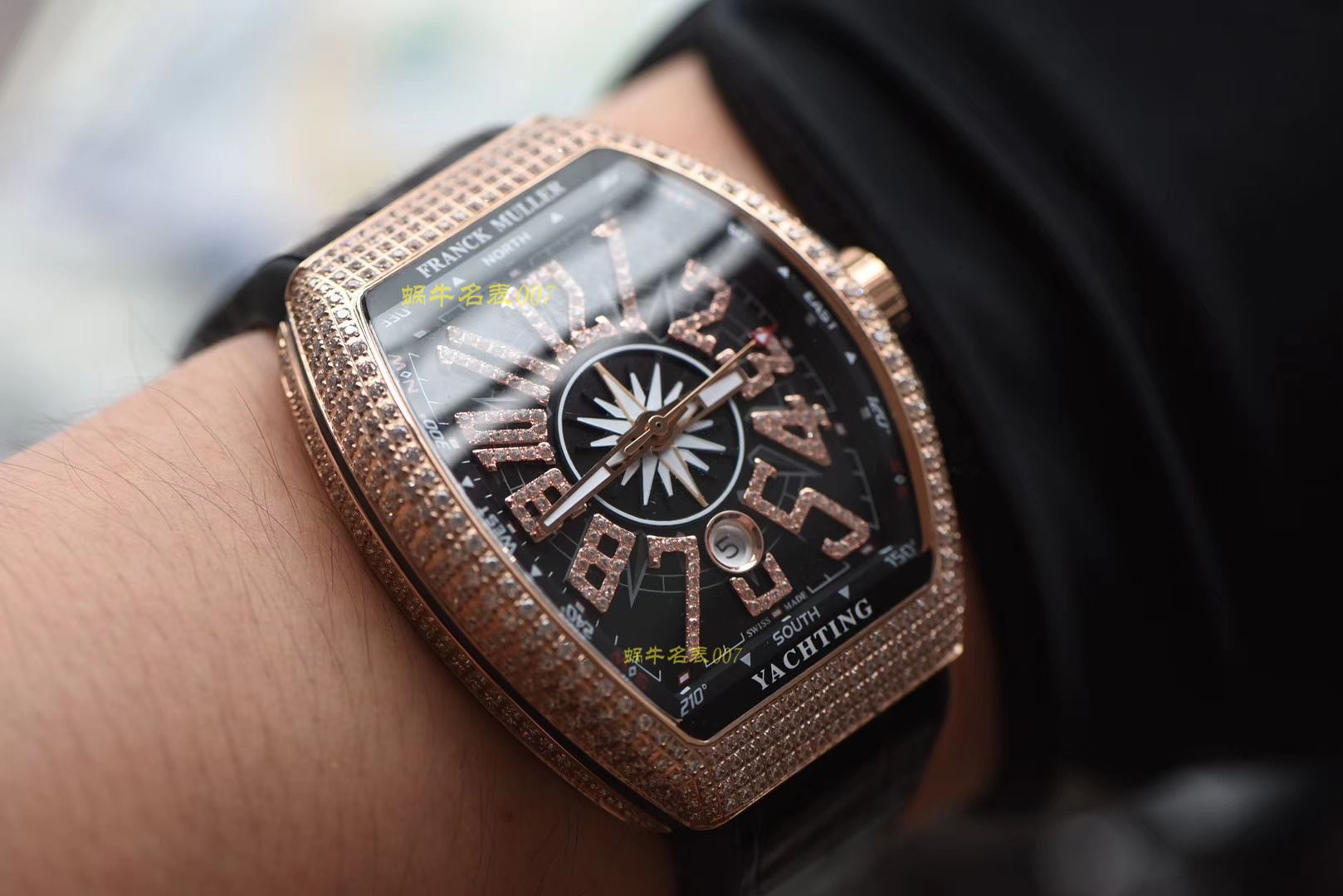 【ABS一比一超A高精仿Franck Muller】法穆兰MEN'S COLLECTION系列V 45满钻腕表 / FL033