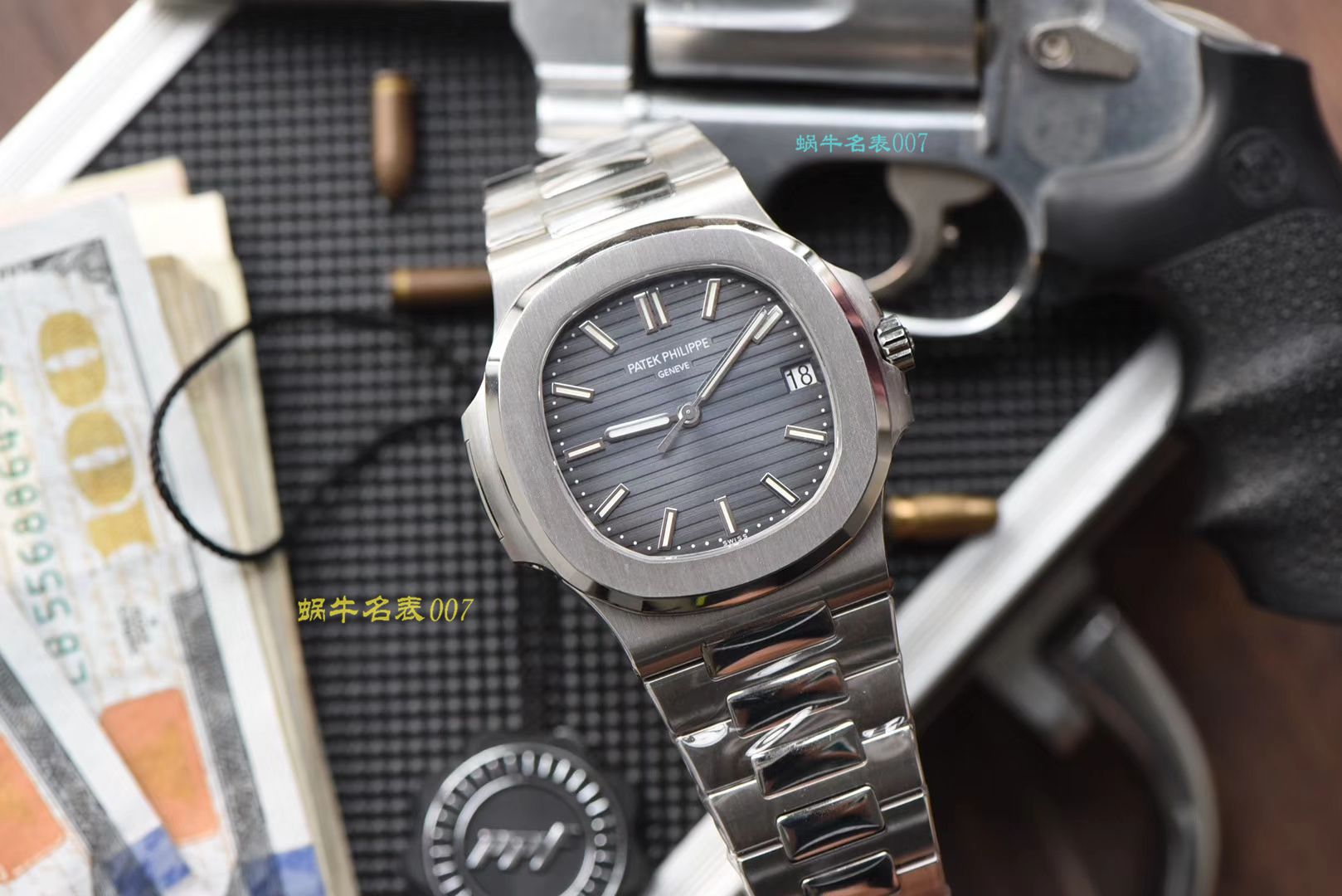 【PPF超级PATEK PHILIPPE鹦鹉螺重磅来袭！“灰蓝”】百达翡丽运动优雅顶级复刻高仿5711/1A 010 不锈钢腕表(高仿鹦鹉螺)2019年钢表王座的开年重器 / BD267