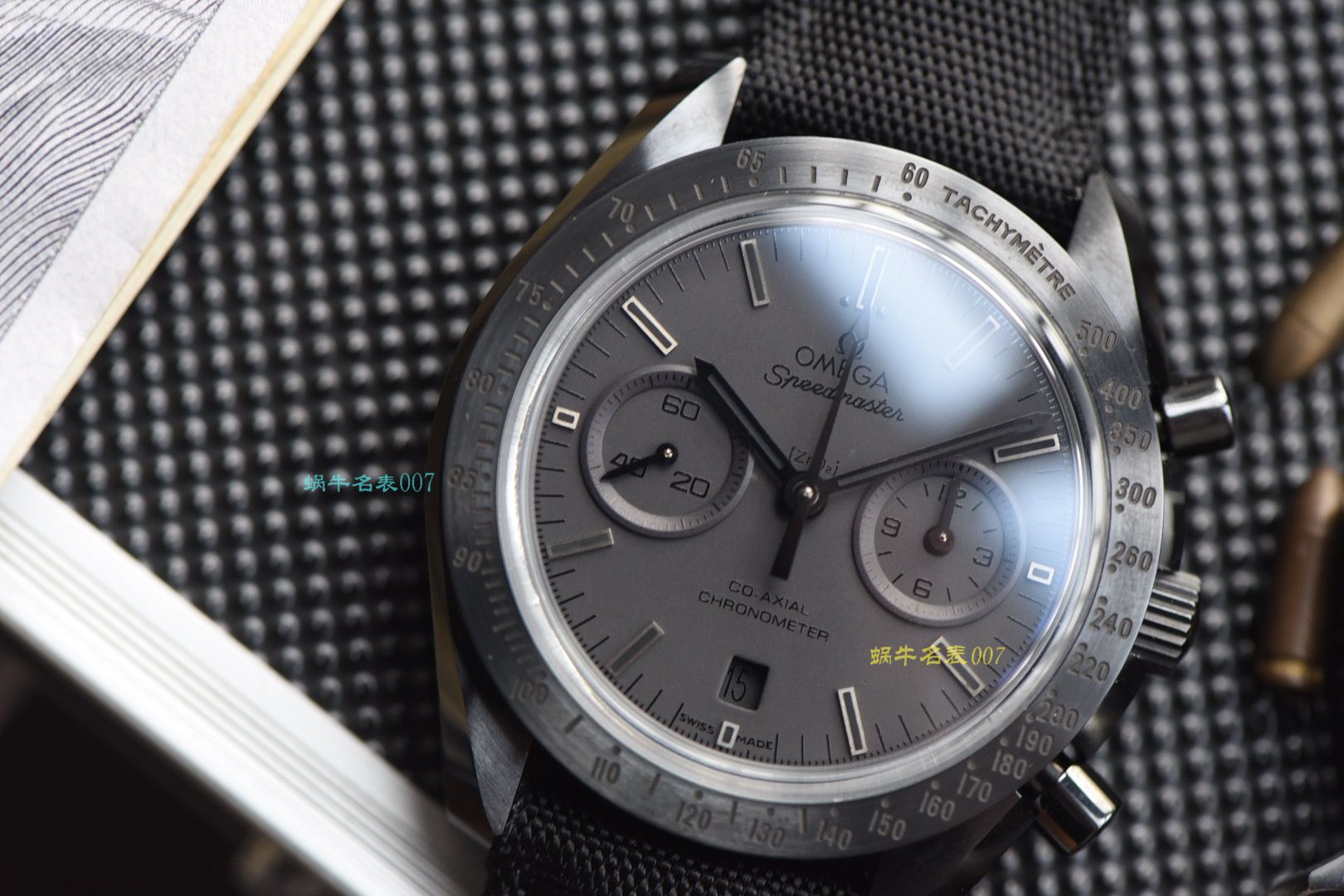 【视频评测OM厂一比一复刻高仿欧米茄月之暗面】OMEGA欧米茄超霸系列311.92.44.51.01.005腕表(墨黑) / M380