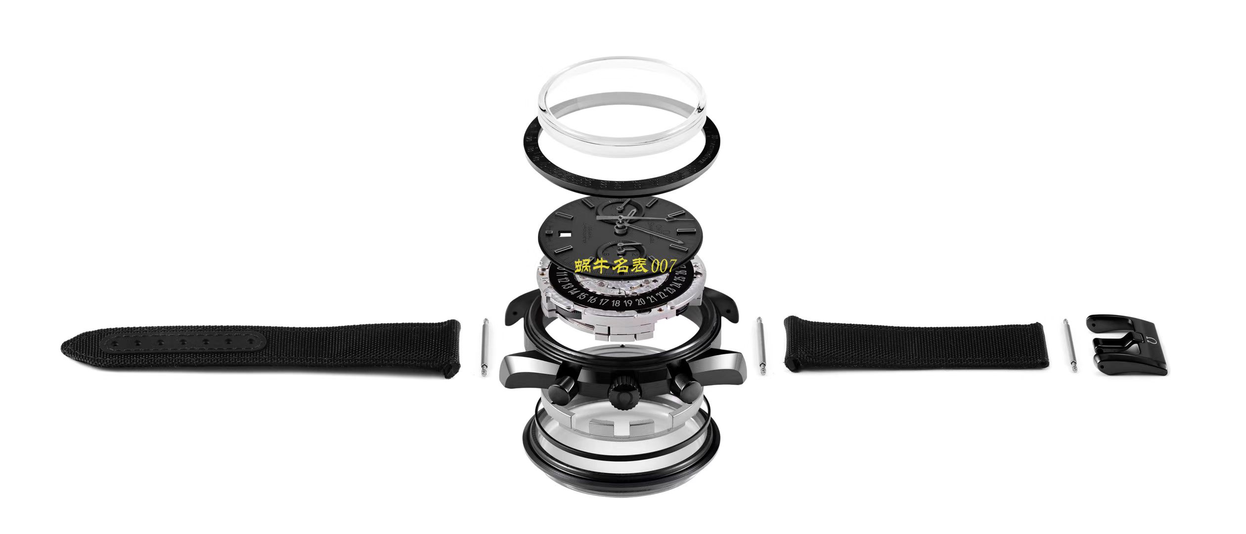 【视频评测OM厂一比一复刻高仿欧米茄月之暗面】OMEGA欧米茄超霸系列311.92.44.51.01.005腕表(墨黑) / M380