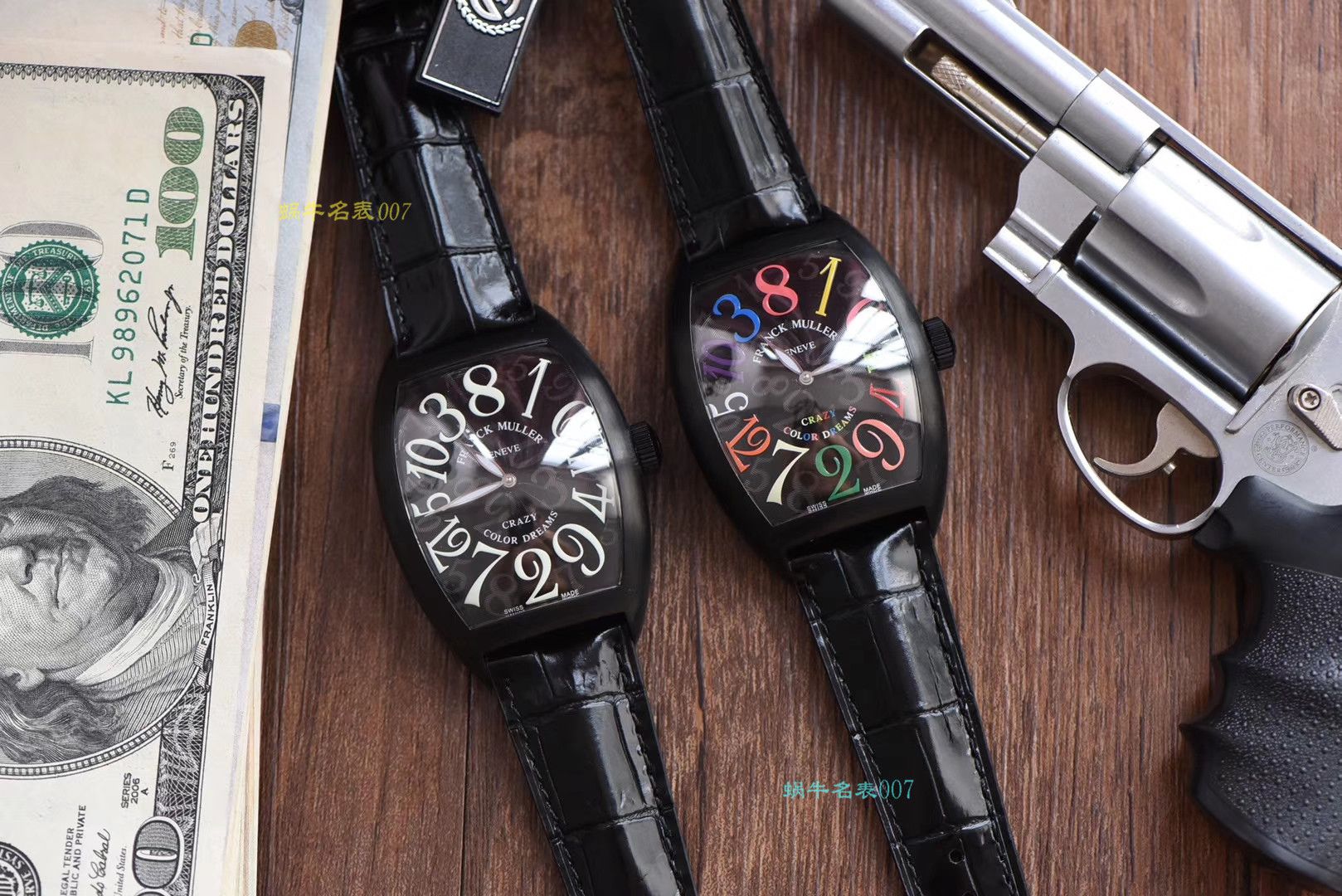 【台湾厂一比一精仿法兰克穆勒手表】法穆兰CRAZY HOURS 系列 8880 CH 白金表壳白面时标黑盘腕表 / FL039