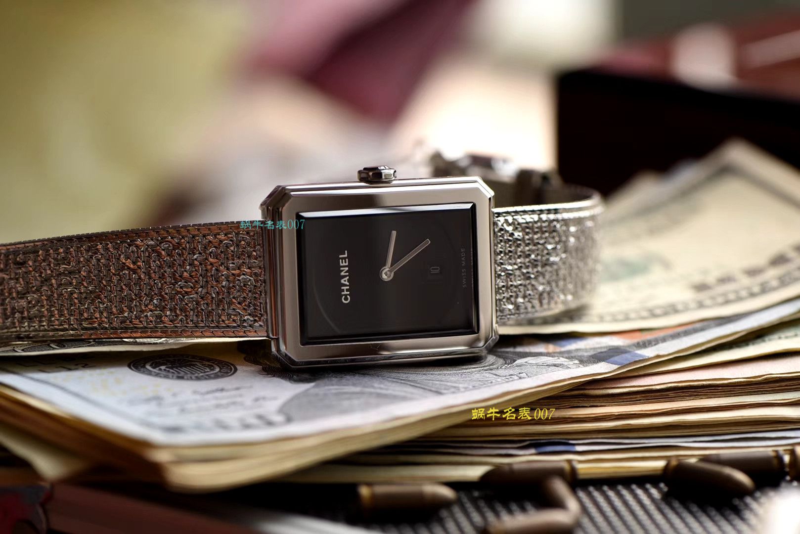 【复刻手表哪家好】香奈儿BOY · FRIEND系列BOY∙FRIEND TWEED女士腕表TWEED斜纹软呢钢带多面可选 / X51