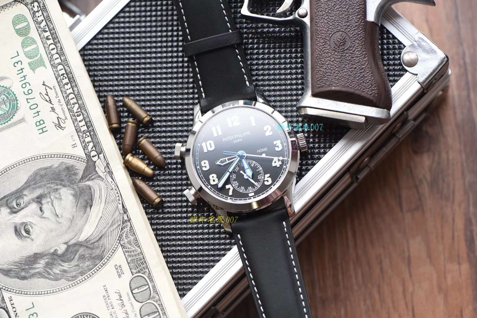 【视频评测百达翡丽复刻表,百达翡丽高仿表多少钱】PATEK PHILIPPE百达翡丽复杂功能计时系列5524G-001腕表 / JS201