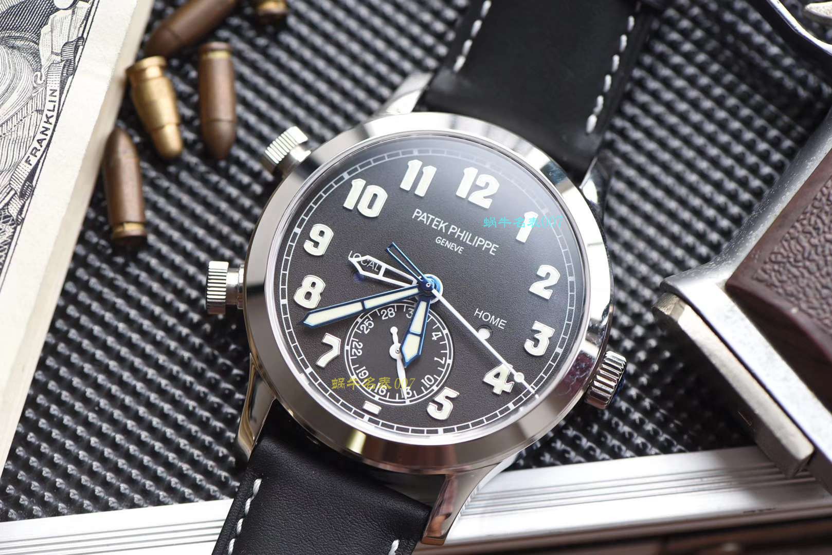 【视频评测百达翡丽复刻表,百达翡丽高仿表多少钱】PATEK PHILIPPE百达翡丽复杂功能计时系列5524G-001腕表 / JS201