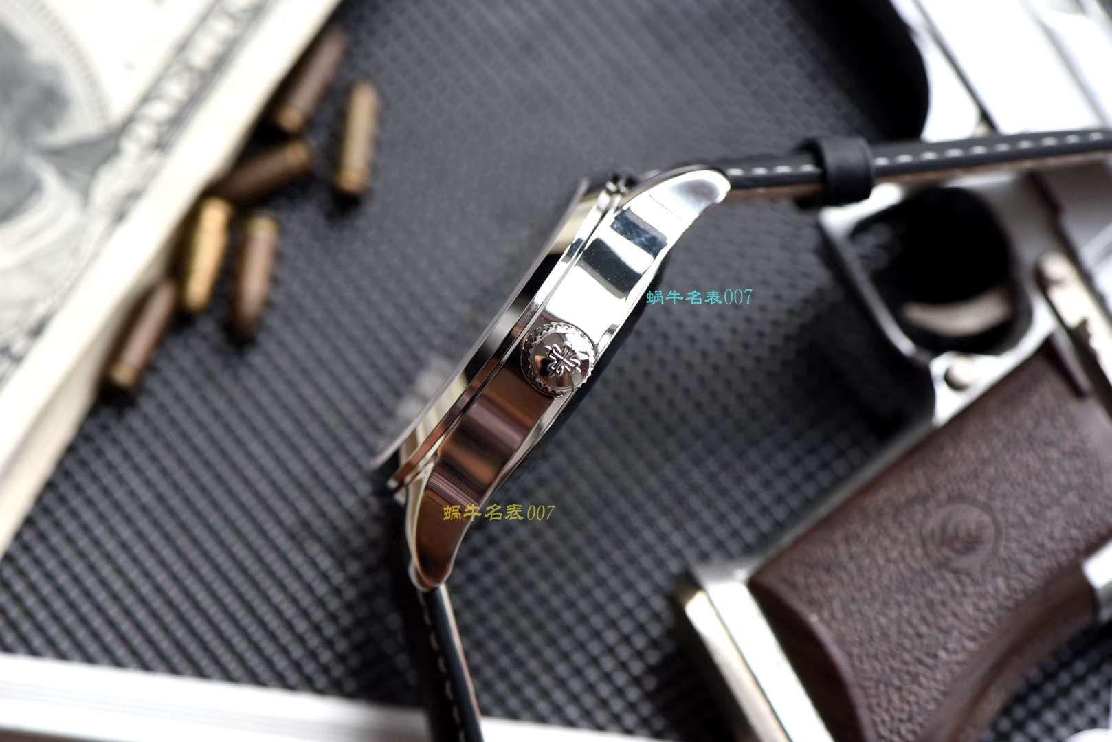 【视频评测百达翡丽复刻表,百达翡丽高仿表多少钱】PATEK PHILIPPE百达翡丽复杂功能计时系列5524G-001腕表 / JS201