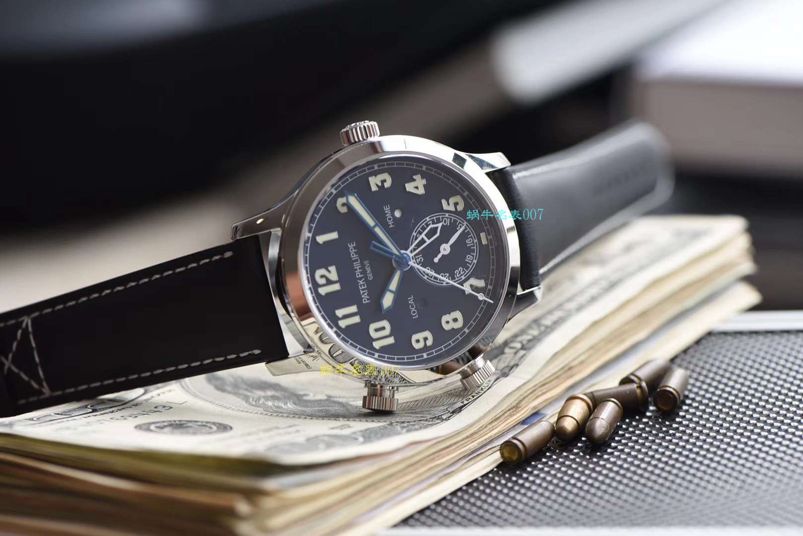 【视频评测百达翡丽复刻表,百达翡丽高仿表多少钱】PATEK PHILIPPE百达翡丽复杂功能计时系列5524G-001腕表 / JS201