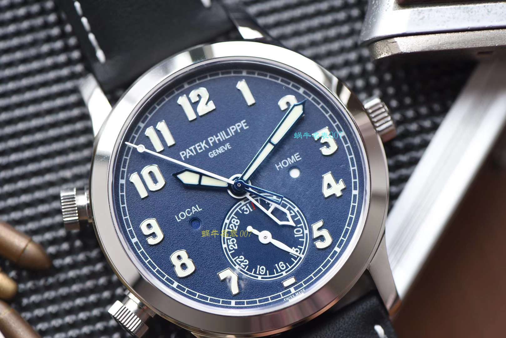 【视频评测百达翡丽复刻表,百达翡丽高仿表多少钱】PATEK PHILIPPE百达翡丽复杂功能计时系列5524G-001腕表 / JS201