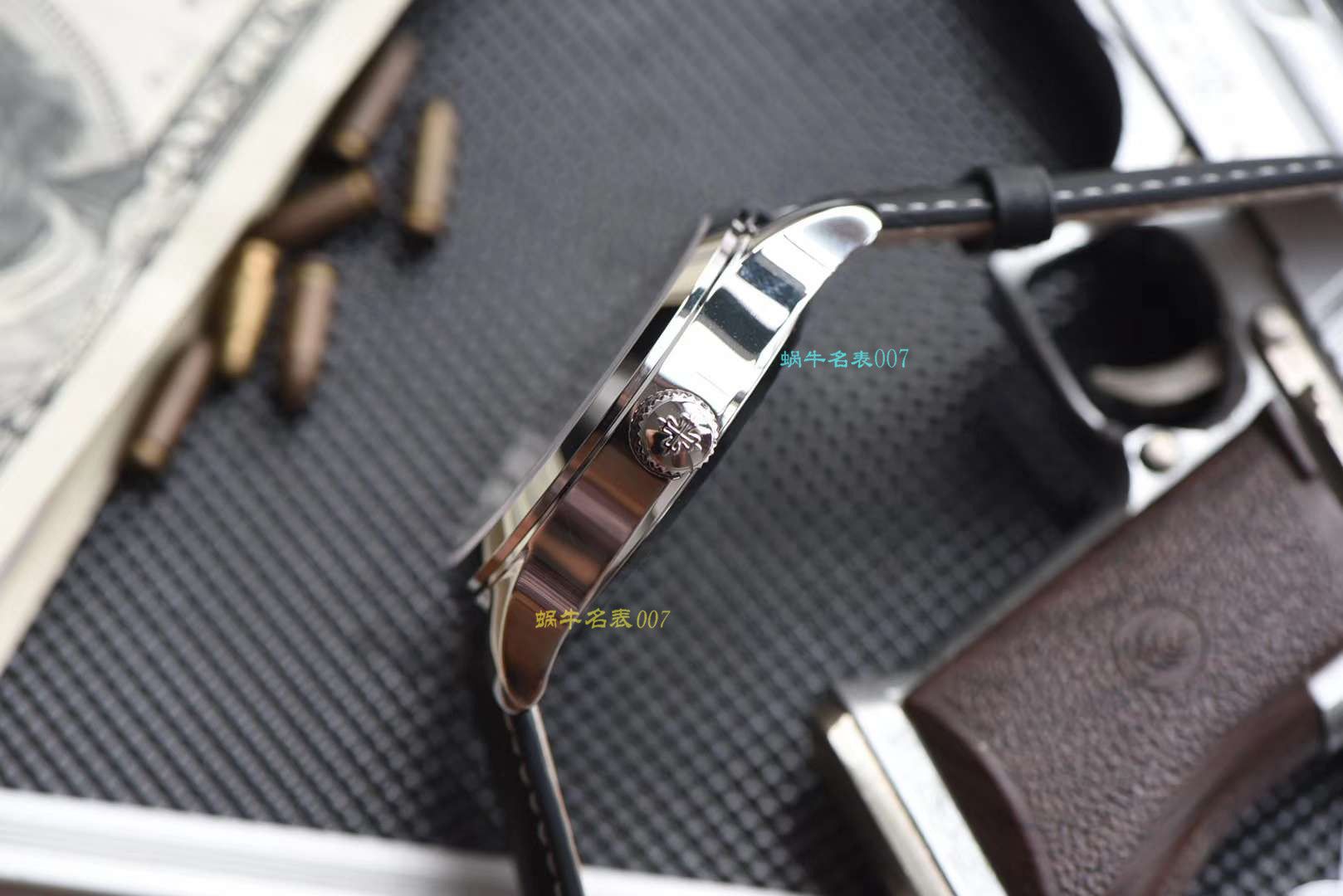 【视频评测百达翡丽复刻表,百达翡丽高仿表多少钱】PATEK PHILIPPE百达翡丽复杂功能计时系列5524G-001腕表 / JS201