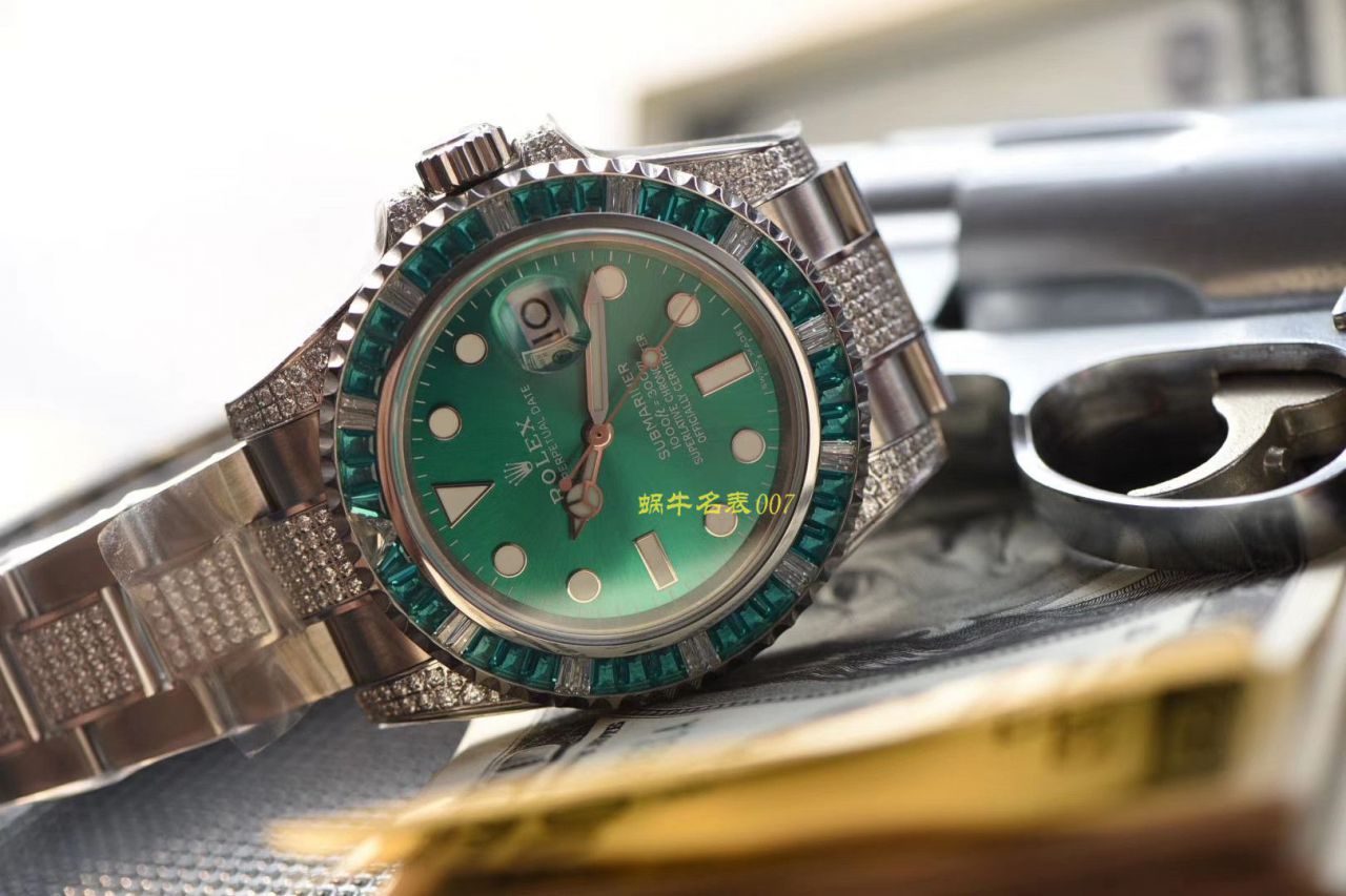 【LF厂顶级复刻劳力士高仿手表】LF帝皇定制版镶钻绿水鬼❗顶级绿钻水鬼 / R363