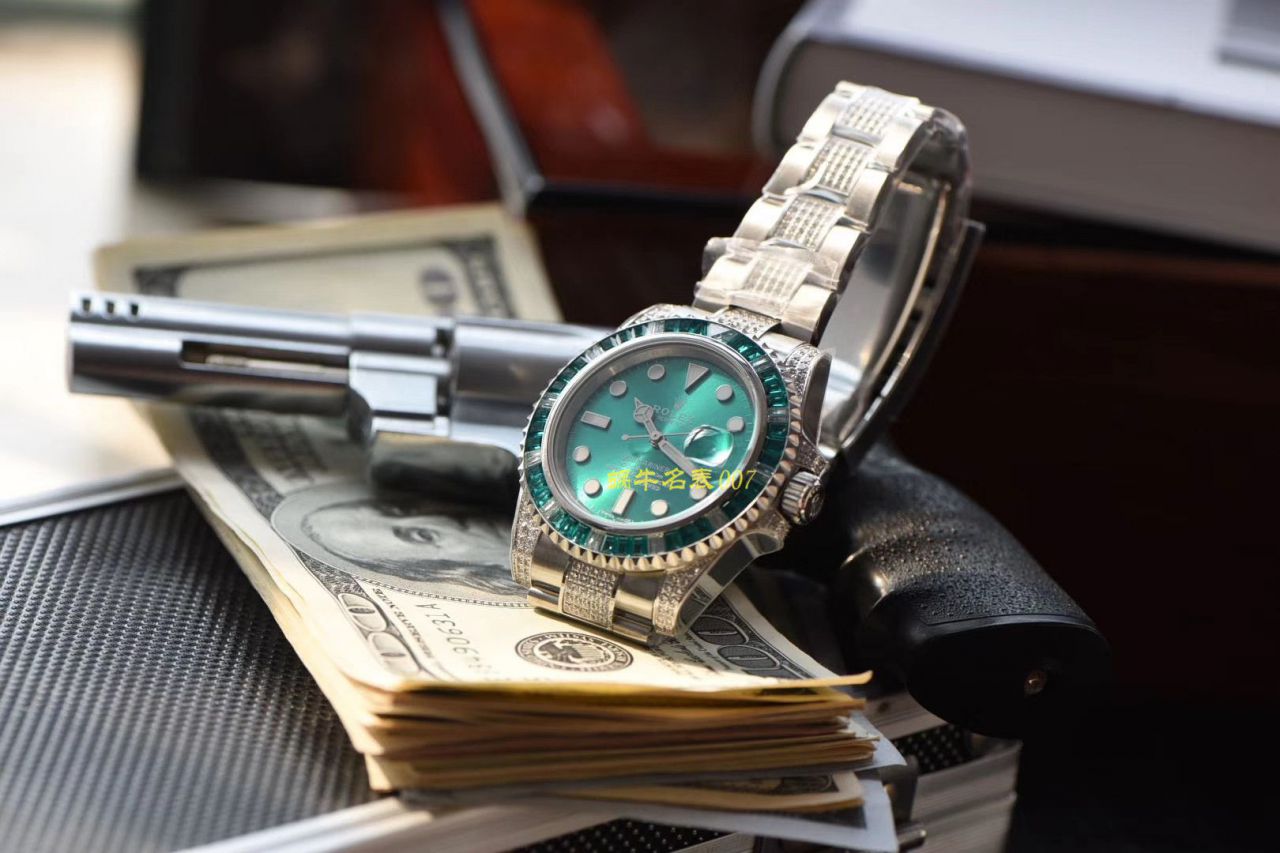 【LF厂顶级复刻劳力士高仿手表】LF帝皇定制版镶钻绿水鬼❗顶级绿钻水鬼 / R363