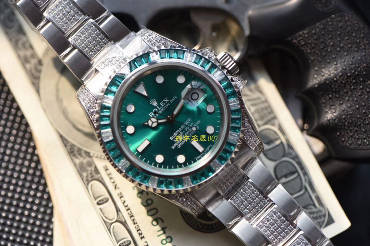 【LF厂顶级复刻劳力士高仿手表】LF帝皇定制版镶钻绿水鬼❗顶级绿钻水鬼 / R363