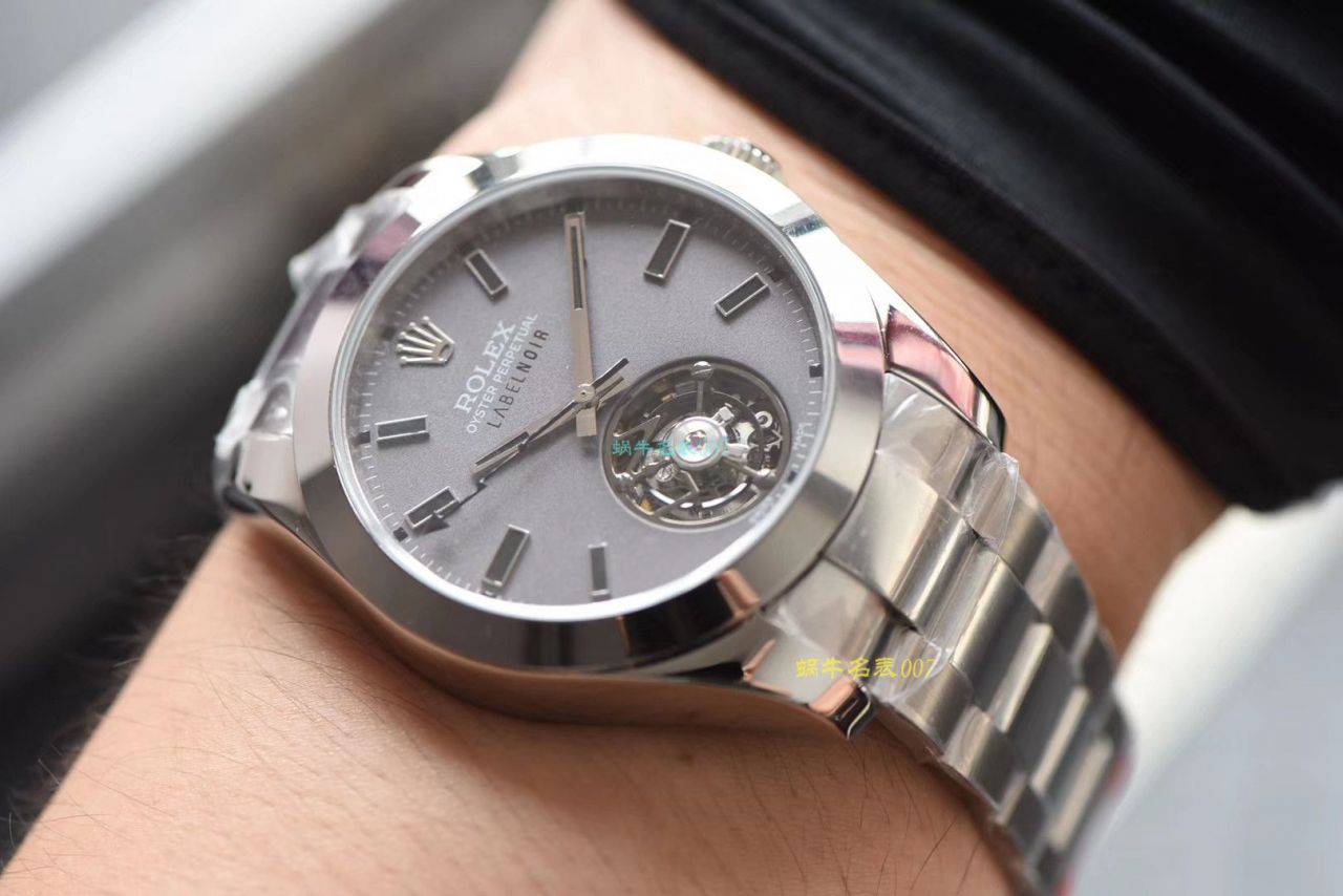 JB厂出品劳力士Label Noir合作开发116400闪电针的数据进行开发蚝式第一枚劳力士顶级复刻高仿陀飞轮腕表 / R361