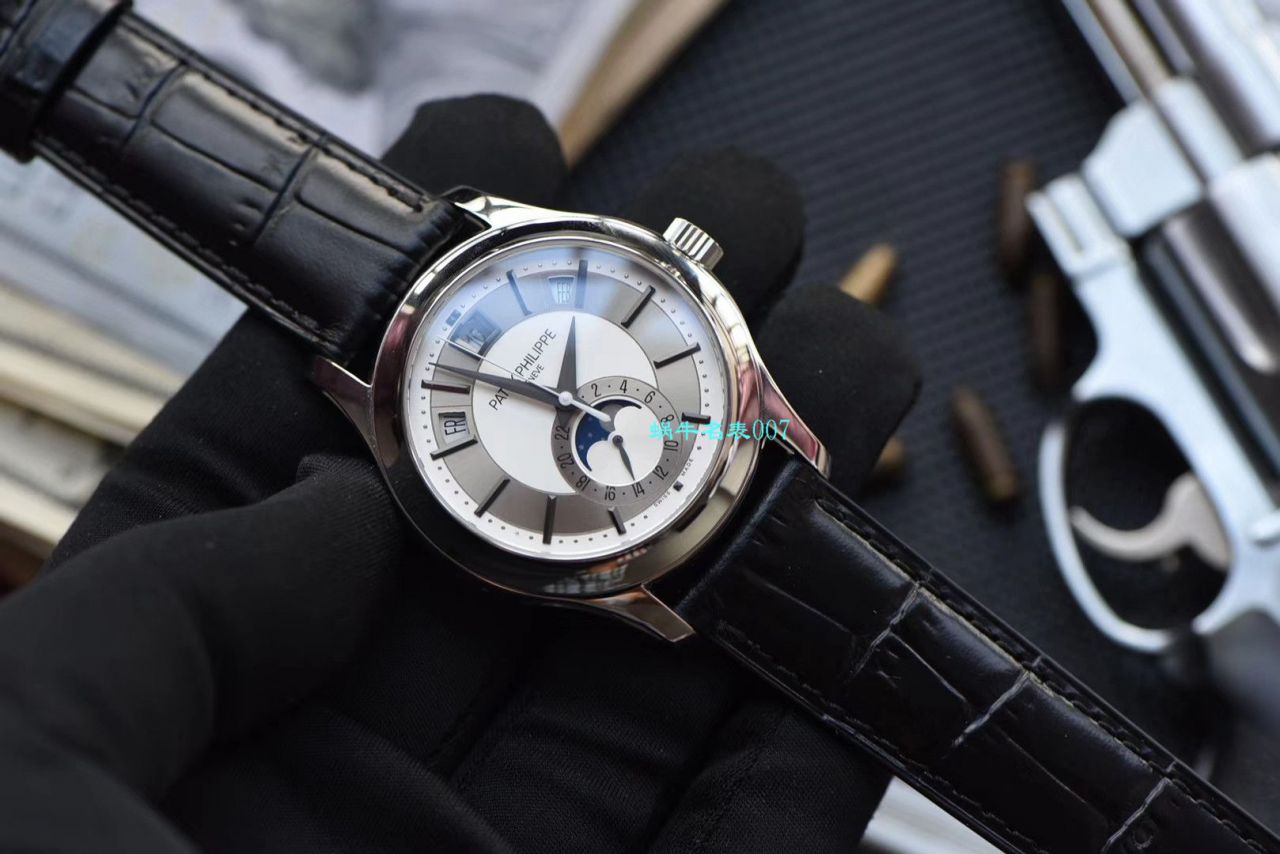 【GR厂复刻高仿百达翡丽手表价格】PATEK PHILIPPE复杂功能计时系列5205G-001 白金腕表 / BD272