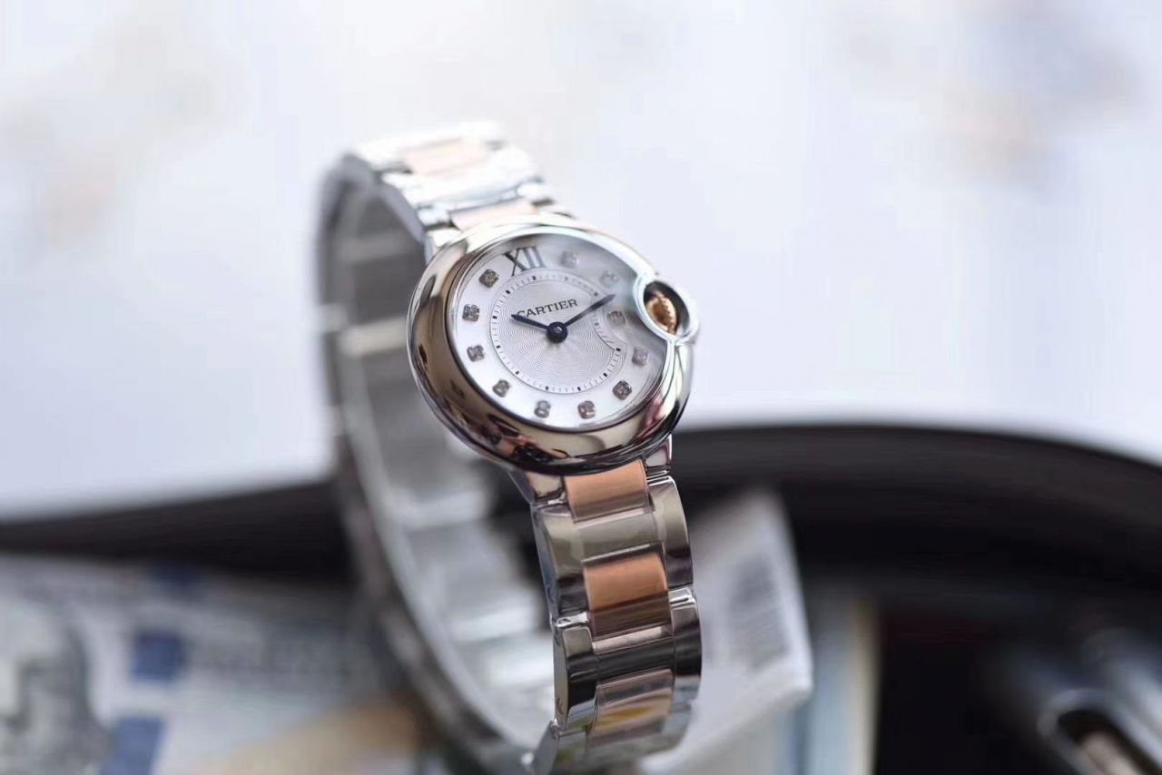 【最好的复刻高仿手表V6厂蓝气球28mm最新升级版本】卡地亚蓝气球系列W3BB0005女士28毫米腕表 / K219
