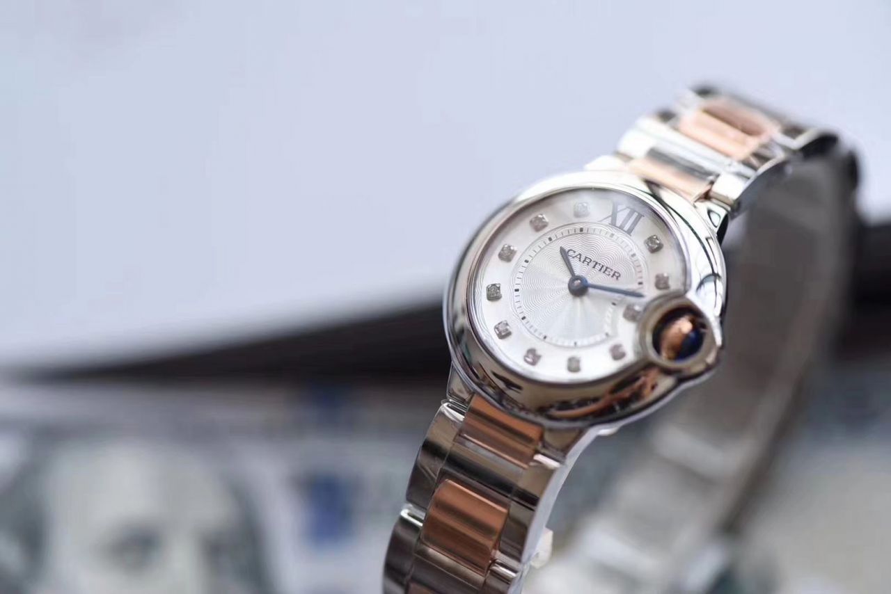 【最好的复刻高仿手表V6厂蓝气球28mm最新升级版本】卡地亚蓝气球系列W3BB0005女士28毫米腕表 / K219