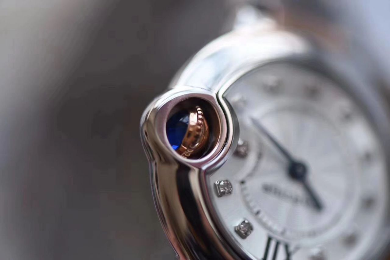 【最好的复刻高仿手表V6厂蓝气球28mm最新升级版本】卡地亚蓝气球系列W3BB0005女士28毫米腕表 / K219