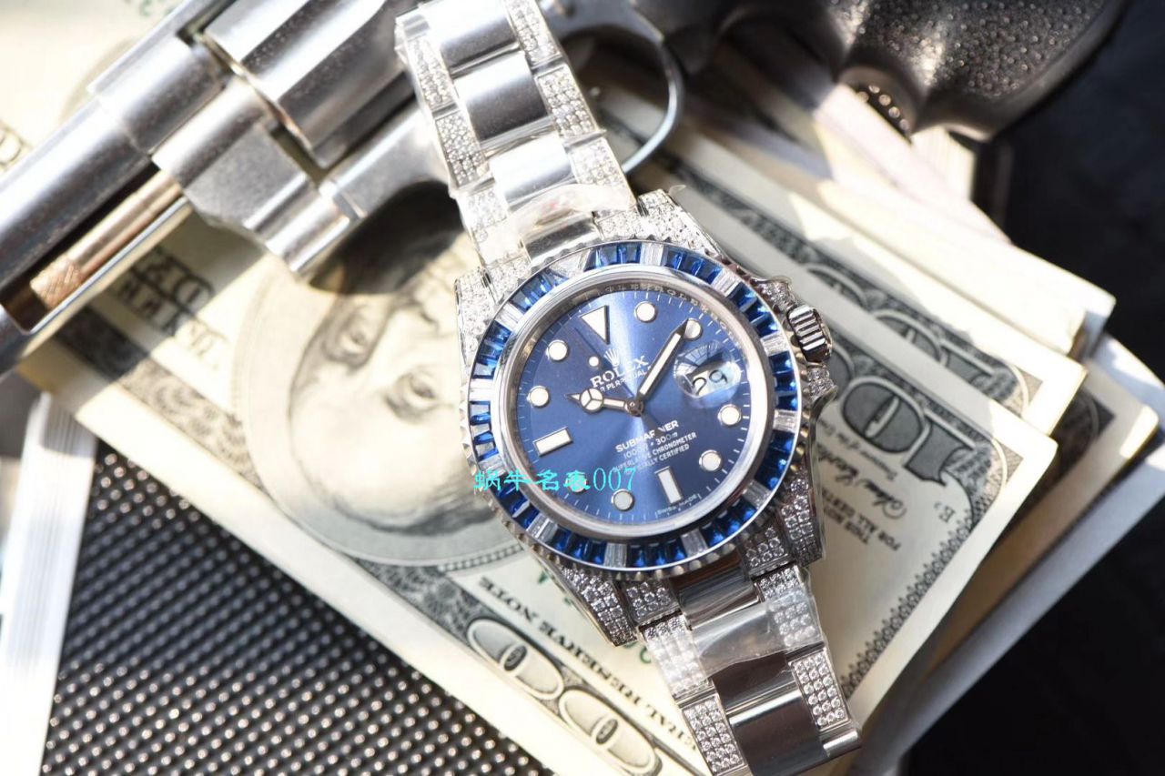 【LF厂顶级劳力士复刻高仿手表】LF帝皇定制版镶钻蓝水鬼❗顶级蓝钻鬼116619LB-97209 / R368